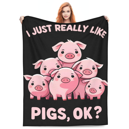amepay Cute Pink Pigs Blanket Gifts for Adults Kids Cartoon Piggy Piglet Flannel Throw Blankets Soft Comfy Lightweight for Home Decor Couch Bed Sofa 60x50 Inches