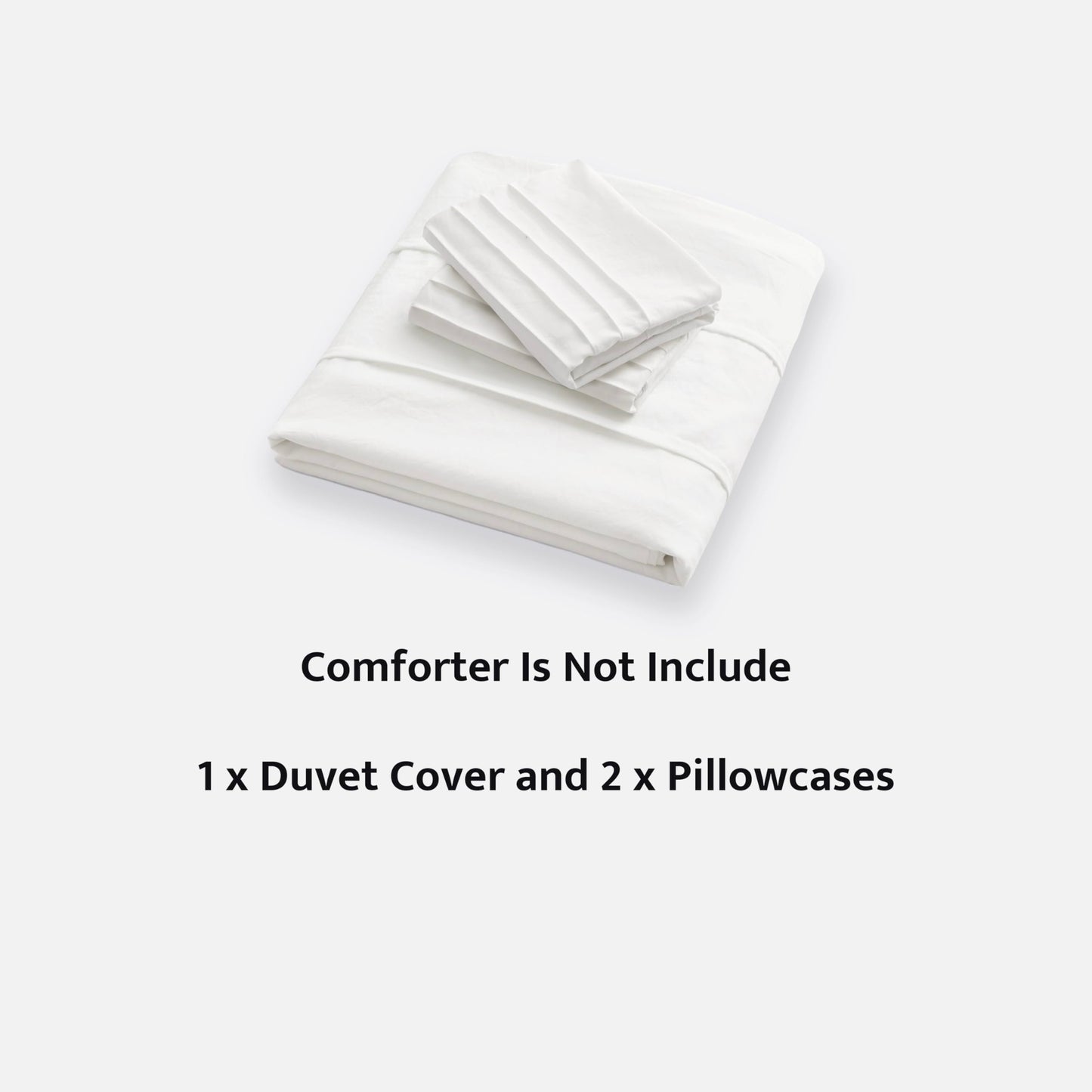 Oli Anderson White Duvet Cover Queen Size - Pleated Queen Duvet Cover, 3PCS Soft and Breathable Textured Bedding Set with Zipper Closure(White,90"x90")