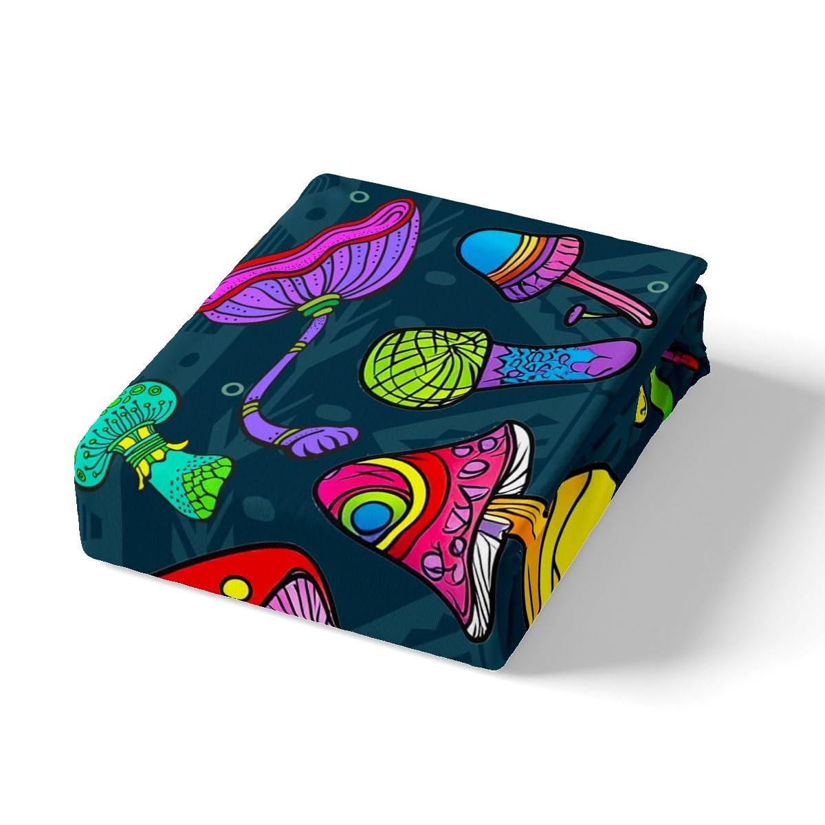 Feelyou Cute Mushrooms Fitted Sheet Botanical Bed Sheet Set Natural Wild Fungus Bedding Kids Queen Size Includes 1 Sheets & 2 Pillowcases (No Flat Sheet)