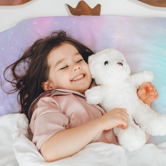 MUSOLEI Colorful Girl Fitted Sheet Set Rainbow Sheet, 3D Rainbow Bedding Set Girls Twin Sheets 2PCS Boho 1 Fitted Sheet with 1 Pillowcase Wrinkle Free Cozy Microfiber Twin Sheets for Girls (T)