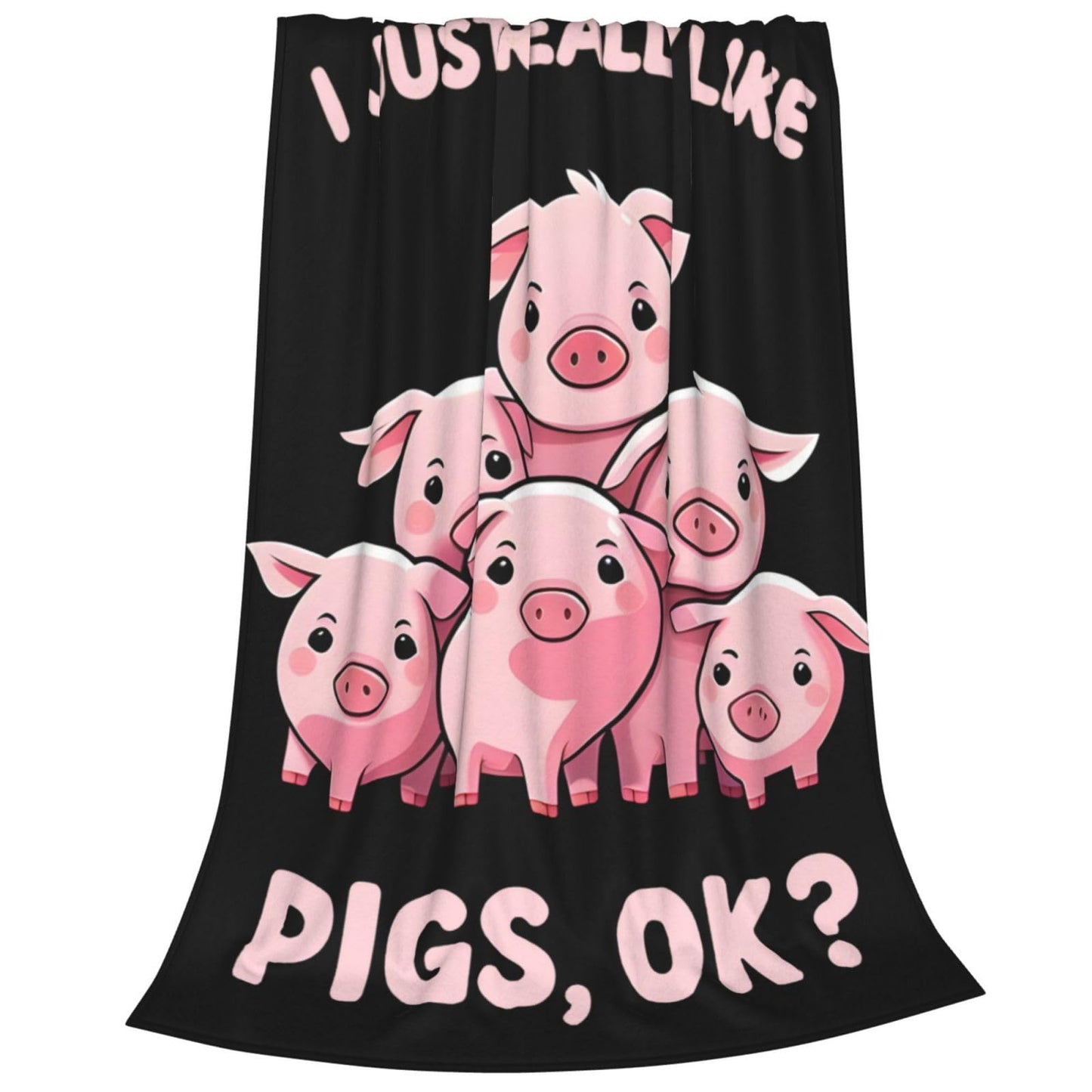 amepay Cute Pink Pigs Blanket Gifts for Adults Kids Cartoon Piggy Piglet Flannel Throw Blankets Soft Comfy Lightweight for Home Decor Couch Bed Sofa 60x50 Inches