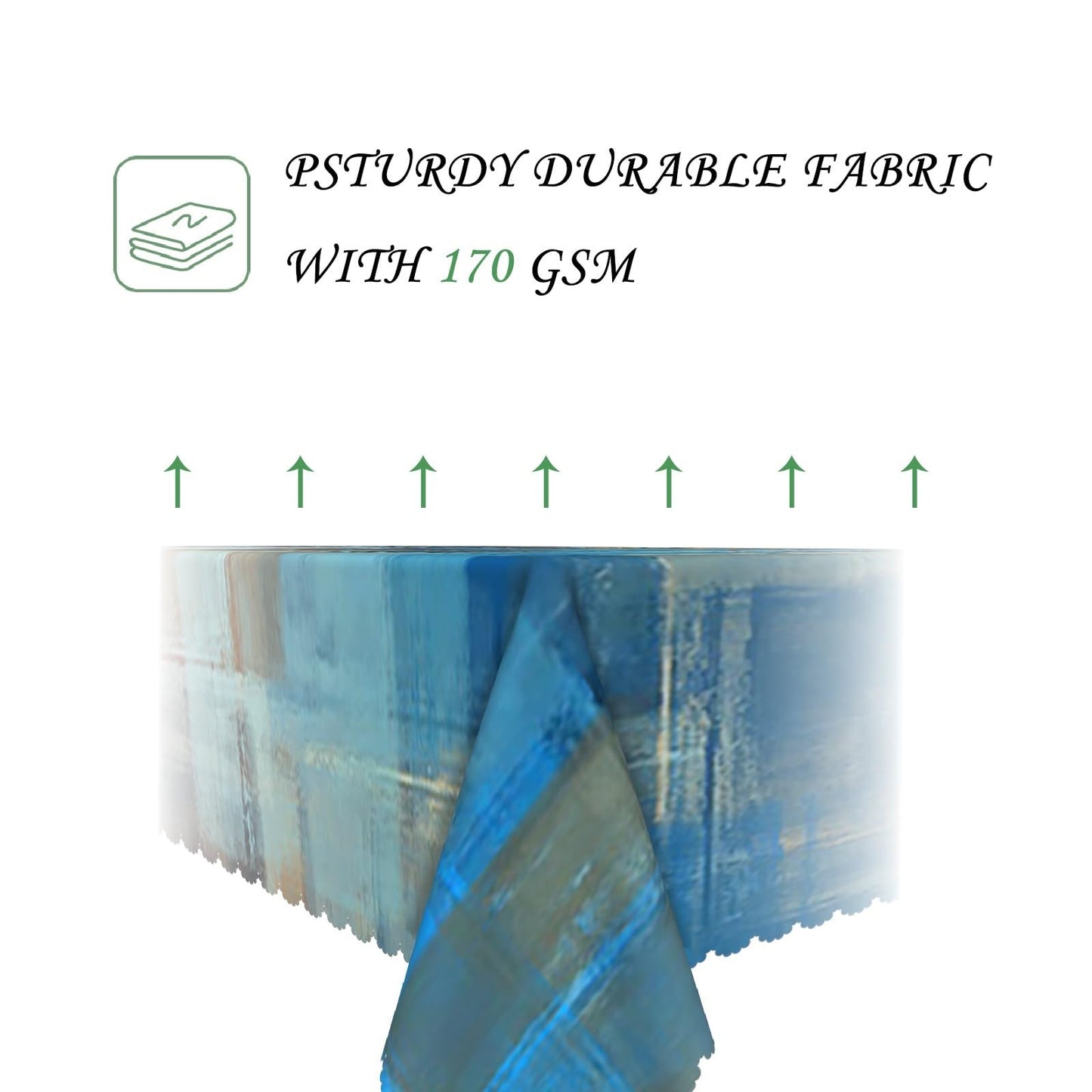 ggaimwf 60x102 Inch Modern Abstract Art Rectangle Tablecloth Blue Brown Gradient Painting Geometric Color Block Grunge Table Cloth Waterproof Durable Table Cover for Kitchen Picnic Bedroom Home Party
