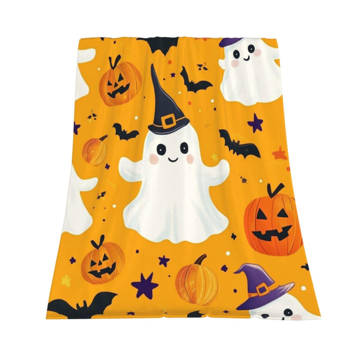 Cafemira Cute Cartoon ghostss,Warm Flannel Blanket,Soft Fleece Throw Blankets,All Season Couch Knee Throws,Great for Sofa,Camping,Office nap,Bed Topper,Festival Decor,Gift for Family,60x50 Inch