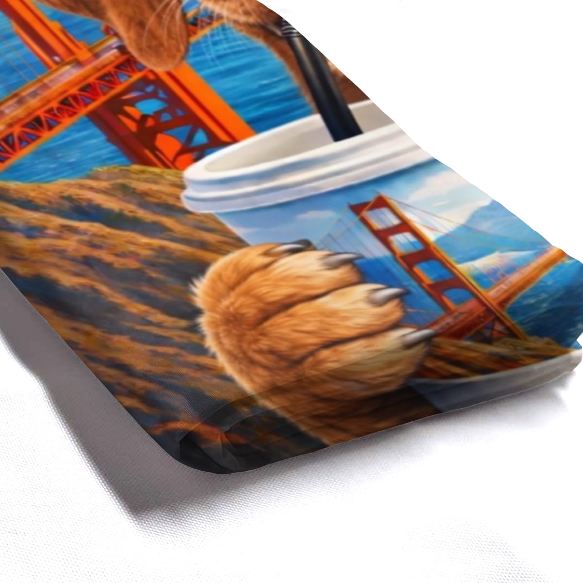 LFINKARTGOGO Golden-Gate-Bridge Vizsla-Dog Shower Curtain 72x72 Inch with 12 Hooks Coastal Cityscape Bathroom Decor Cute Puppy Waterproof Washable Polyester Bath Curtain