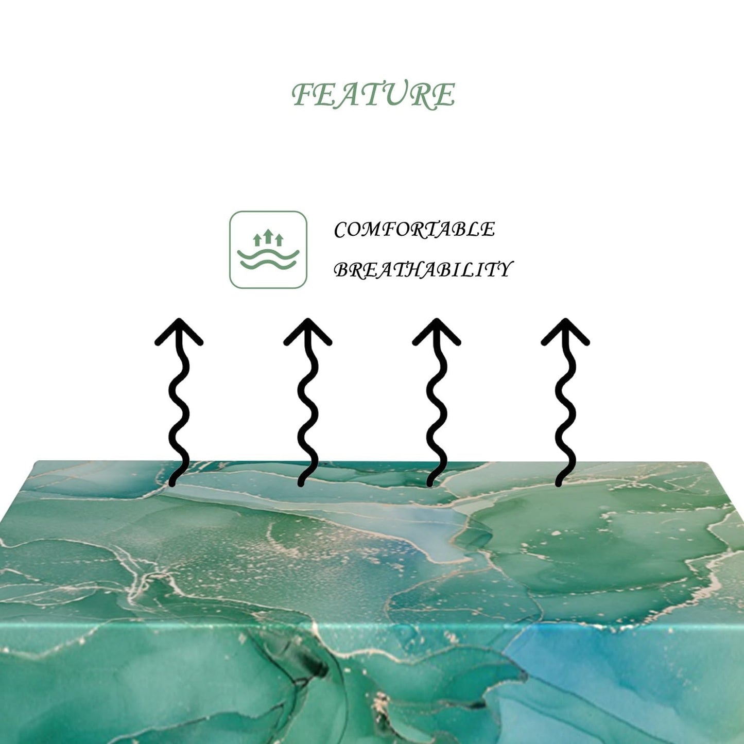 ggaimwf 60x102 Inch Marble Texture Rectangle Tableclot Teal Green Gold Abstract Fluid Art Modern Luxury Style Table Cloth Waterproof Wrinkle Free Table Cover for Home Kitchen Dining Patio Banquet