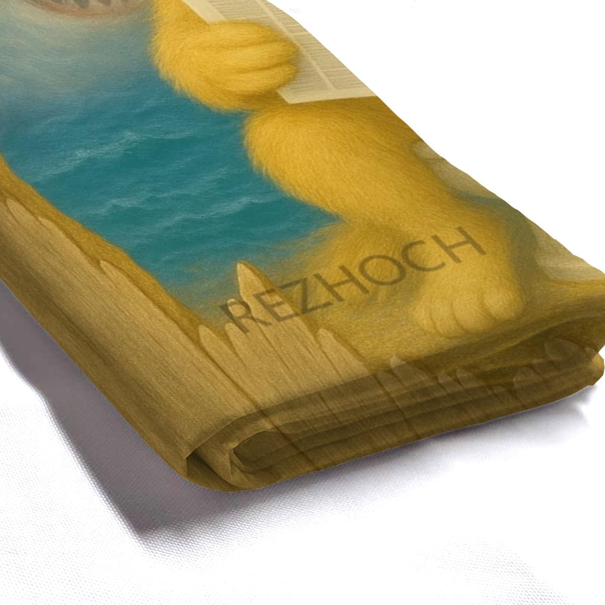 REZHOCH Golden Retriever Sitting on Toilet Reading Newspaper Shark Shower Curtain Durable Waterproof Fabric Bathtub Sets Funny Animal Home Bathroom Decoration 72x72inch with 12 Hooks