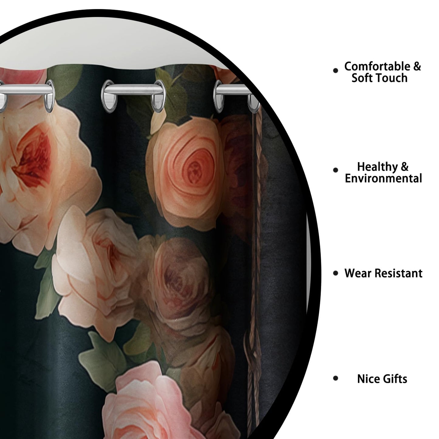 AILONEN Cartoon Beautiful Cat Window Curtains Drapes, Kawaii Kittens with Flower Curtain Tiers,Cat Lovers Animal Window Treatment for Bedroom Living Room, 38" W x 45" H 2 Panels