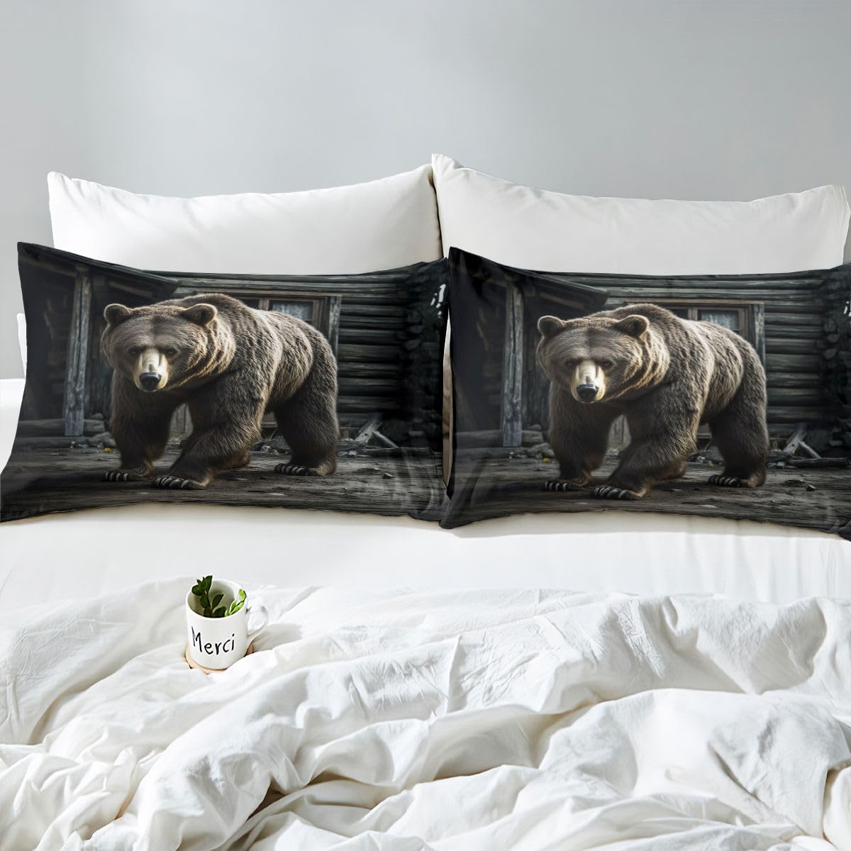 Erosebridal Rustic Sheet Set Full | Wild Animal Deer Bed Sheets for Kids Boys Girls Cabin Farmhouse Flat Fitted Sheet Countryside Wildlife Jungle Hunting Sheets 3 Pcs