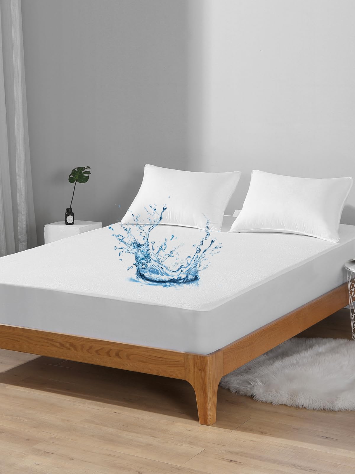 Bedecor 2 Packs Queen Mattress Protector Waterproof Protection Soft Cotton Terry Top Cover,for Babies Pregnant Women Incontinent Persons Deep Pocket to 18"