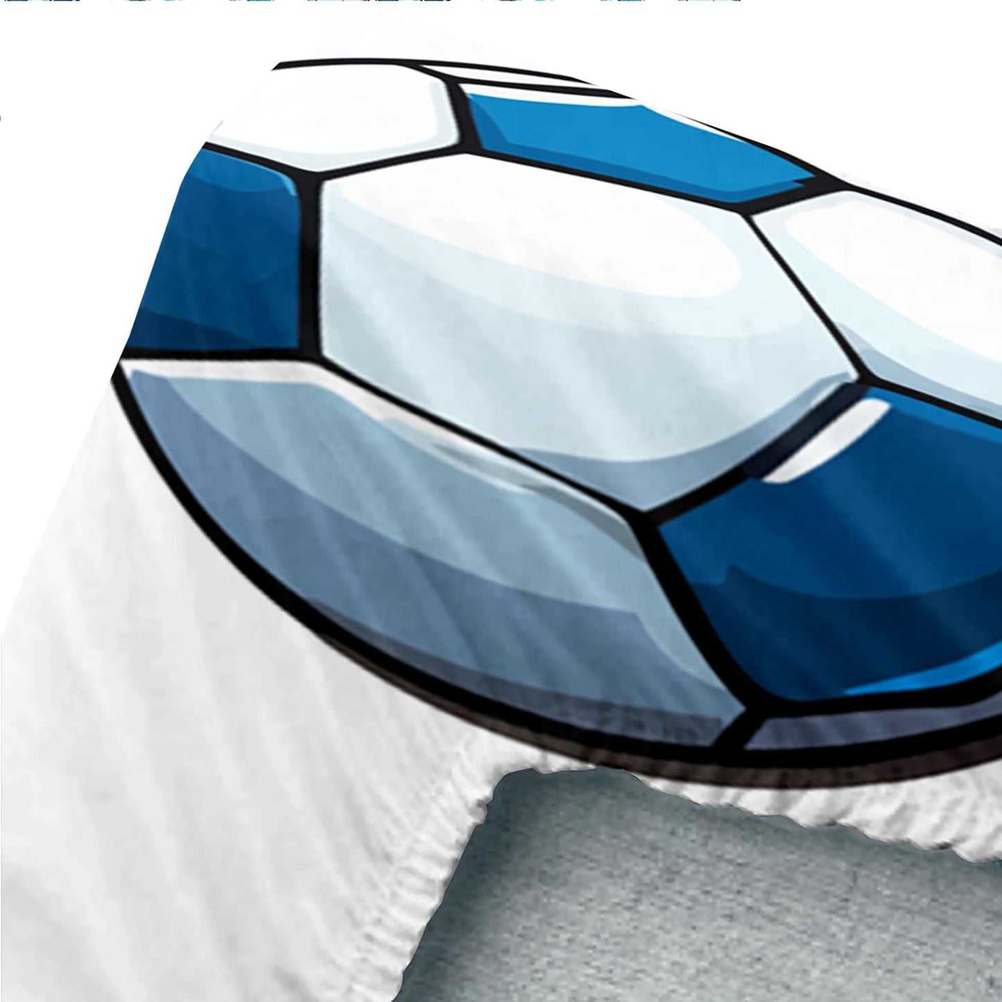 AILONEN Kids Soccer Full Size Fitted Sheet Set, Sport Football Bed Sheet, Blue Graffiti Bedding for Boys Adults, 1 Fitted Sheet With 2 Pillowcases, 3 Piece