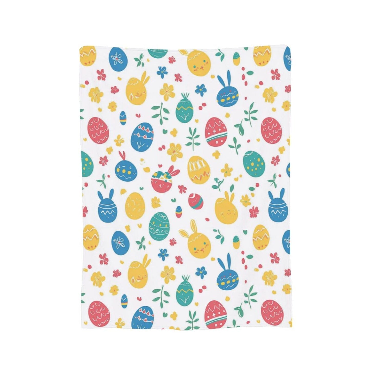Easter Eggs Bunny Throw Blanket Soft Lightweight Flannel Fleece Blanket 50"X40" for Bed Sofa Couch Camping Travel