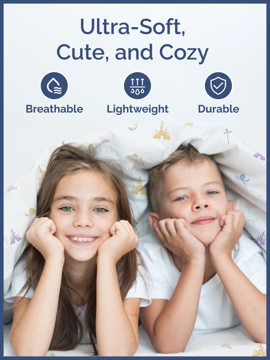 Kids Twin Size Bed Sheet Set - 3 Piece Kids Loft Bed Sheets - Princess Castle Themed Bedding - Soft, Cute and Cozy - Breathable and Machine Washable - Rose Bed Set for Boys, Girls, Teens & Toddlers
