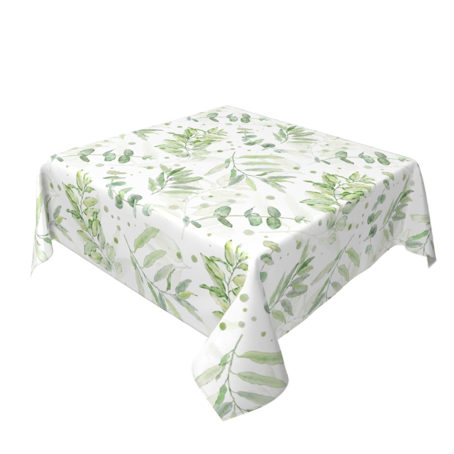 Lvhompro Spring Tablecloth 54×54 Inch Square Eucalyptus Leaf Table Cloth Water-Resistant Spill-Proof Washable Fabric Tablecover for Kitchen Dining Party Picnic Indoor Outdoor