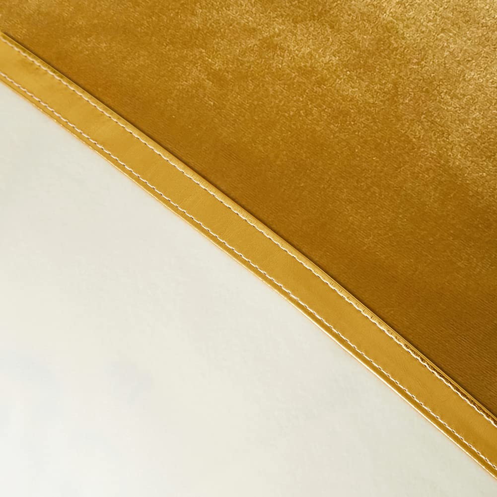 Fancy Homi 4 Pack Gold Decorative Throw Pillow Covers 18x18 Inch for Living Room Couch Bed Sofa, Velvet Patchwork with Gold Leather, Luxury Home Decor Square Cushion Case 45x45 cm
