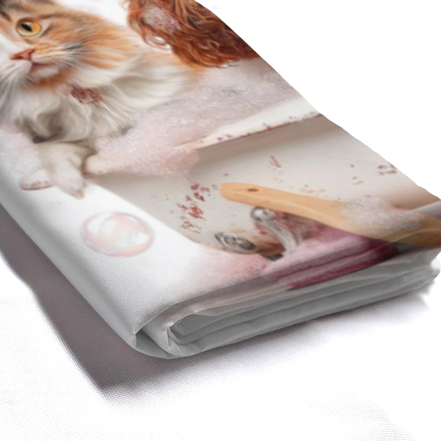 Wordatu Funny Cavalier-King-Charles Spaniel Shower Curtain Decor Fabric Bathroom Curtains, Kids Children Cartoon Waterproof 72x72 inch with 12 Hooks