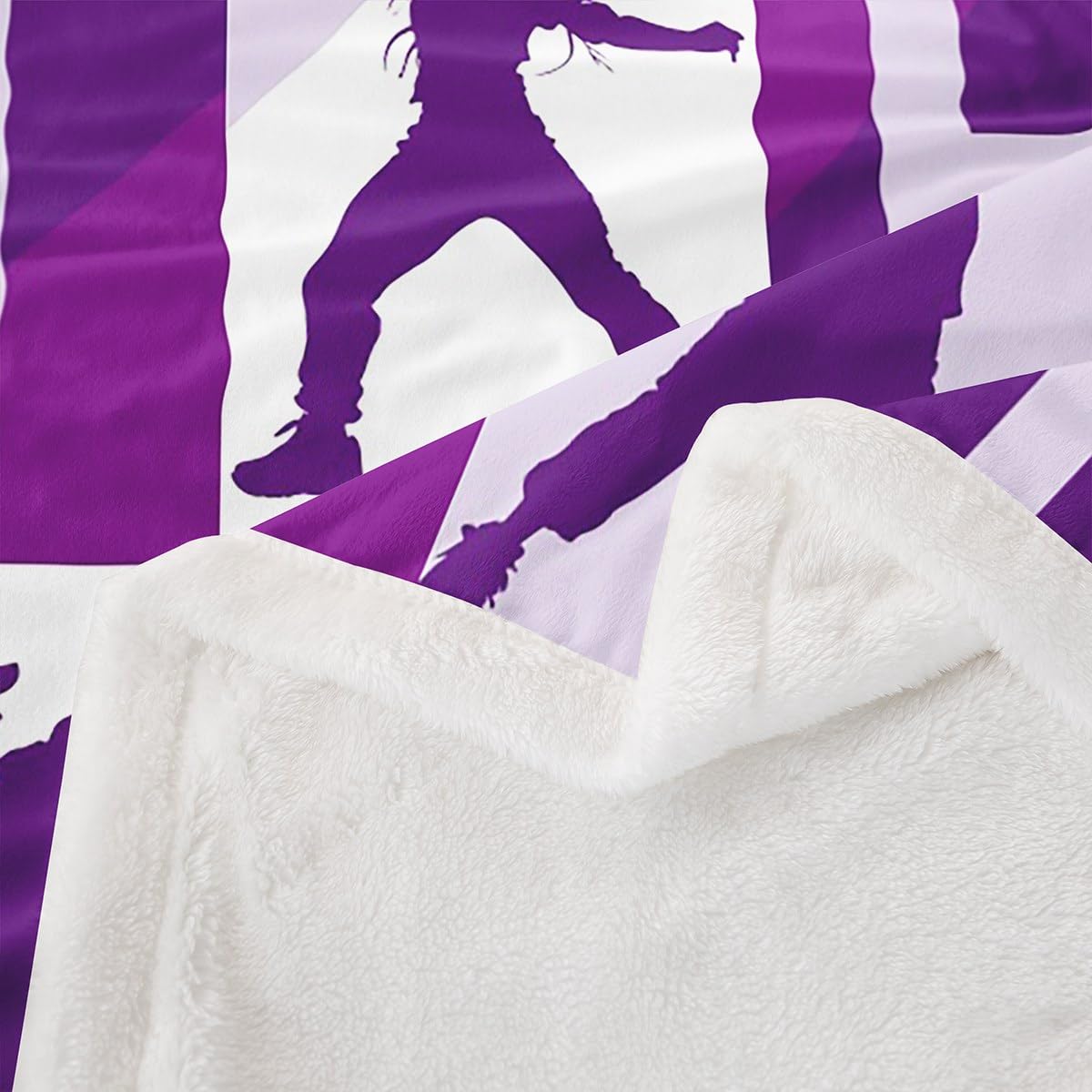 Feelyou Hip Hop Style Throw - Street Dance Fleece Sherpa Blanket for Couch, Chair, Sofa - Warm Plush Throw 50"x60" - Purple Design - Room Decor - Youth