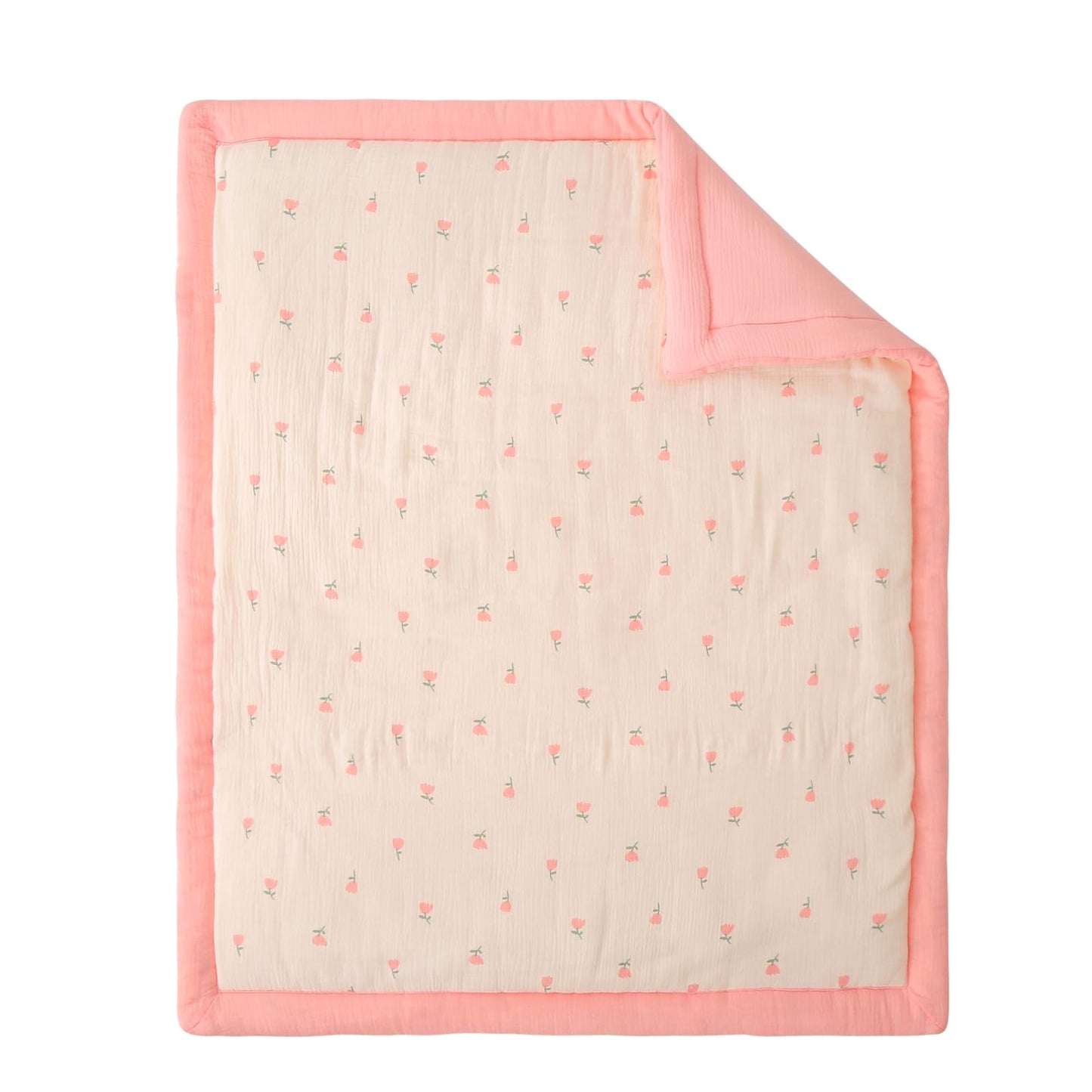 CLoucl Cotton Muslin Toddler Comforter/Quilt,Ultra Soft & Breathble Muslin Toddler Blanket,All Season Baby Blankets for Boys and Girls, Machine Washable,41"x48"