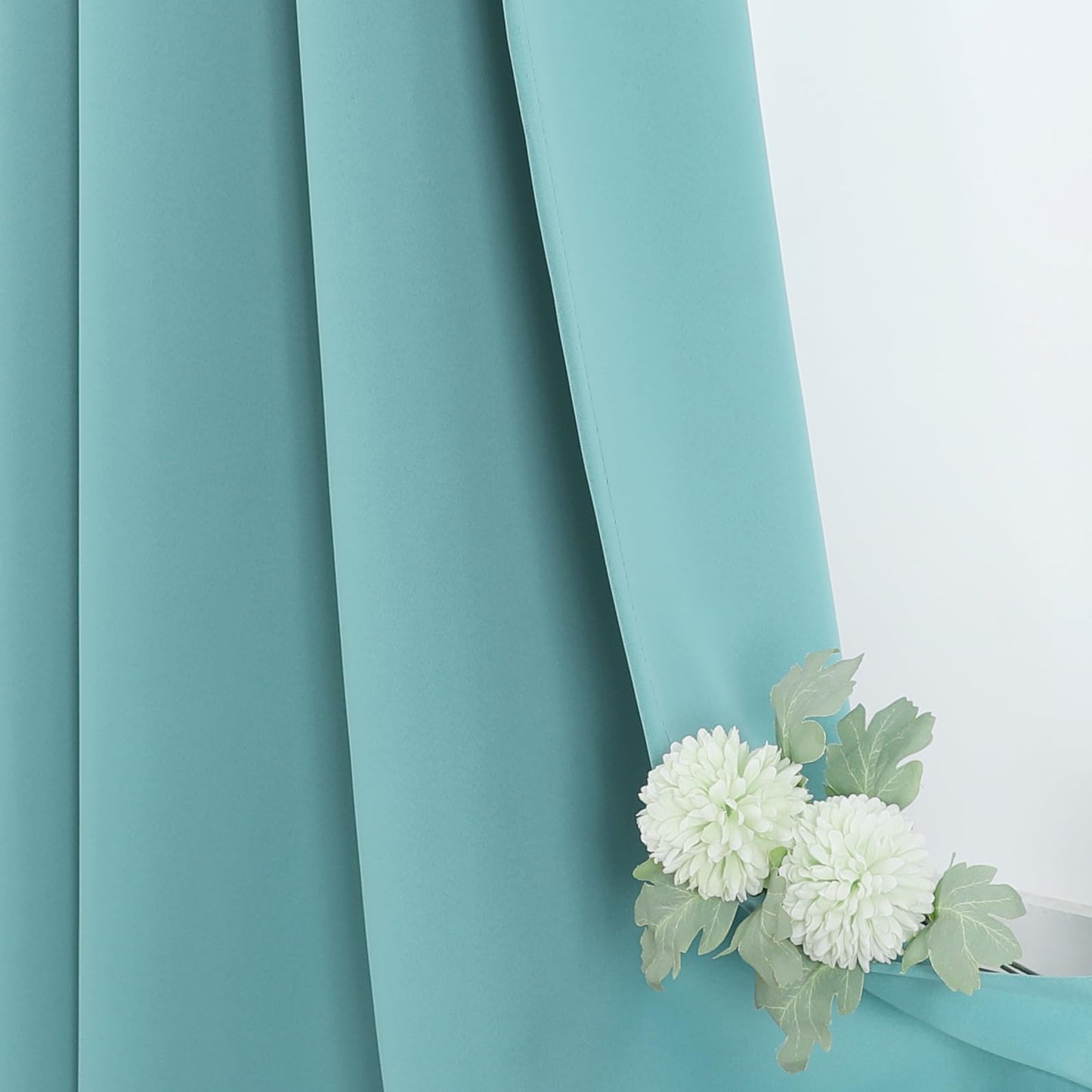 ChrisDowa Blackout Curtains 63 inches Long for Bedroom - 2 Panels Set Grommet Thermal Insulated Room Darkening Curtains for Living Room (Aqua, 42 x 63 Inch)