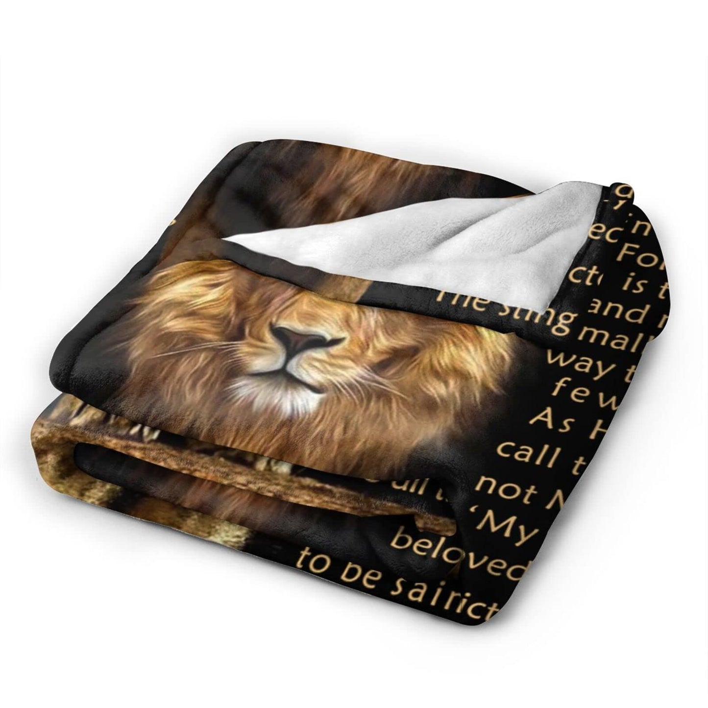 BUUGVIIL Bible Verse Blanket Christian Gifts Lion Prayer Religious Throw Blanket for Men Women Pastor Couch Sofa Bed to Keep Warm 60"x50"