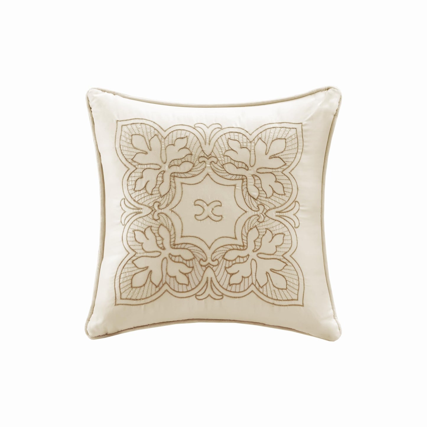 Madison Park Daybed Cover Set Damask Quilted Cover for Daybeds, All Season, Pre-washed Cotton-Filled Coastal Bedding with Scallop Edge, Shams, Bedskirt, Décor Pillows, Tuscany, Cream, 39"x75", 6 Piece