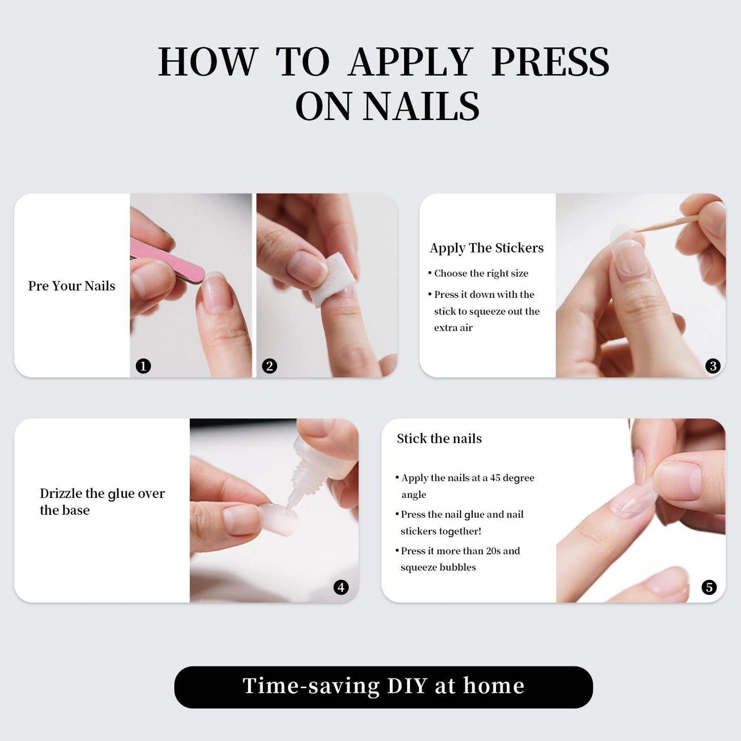 Press On Nails Almond Medium – Nude Pink French Tips with Black & White Polka Dot Design, 24PCS Glossy Acrylic Fake Nails, Reusable Stick On Nails Kit with Glue & Tools for Women, Trendy DIY Manicure