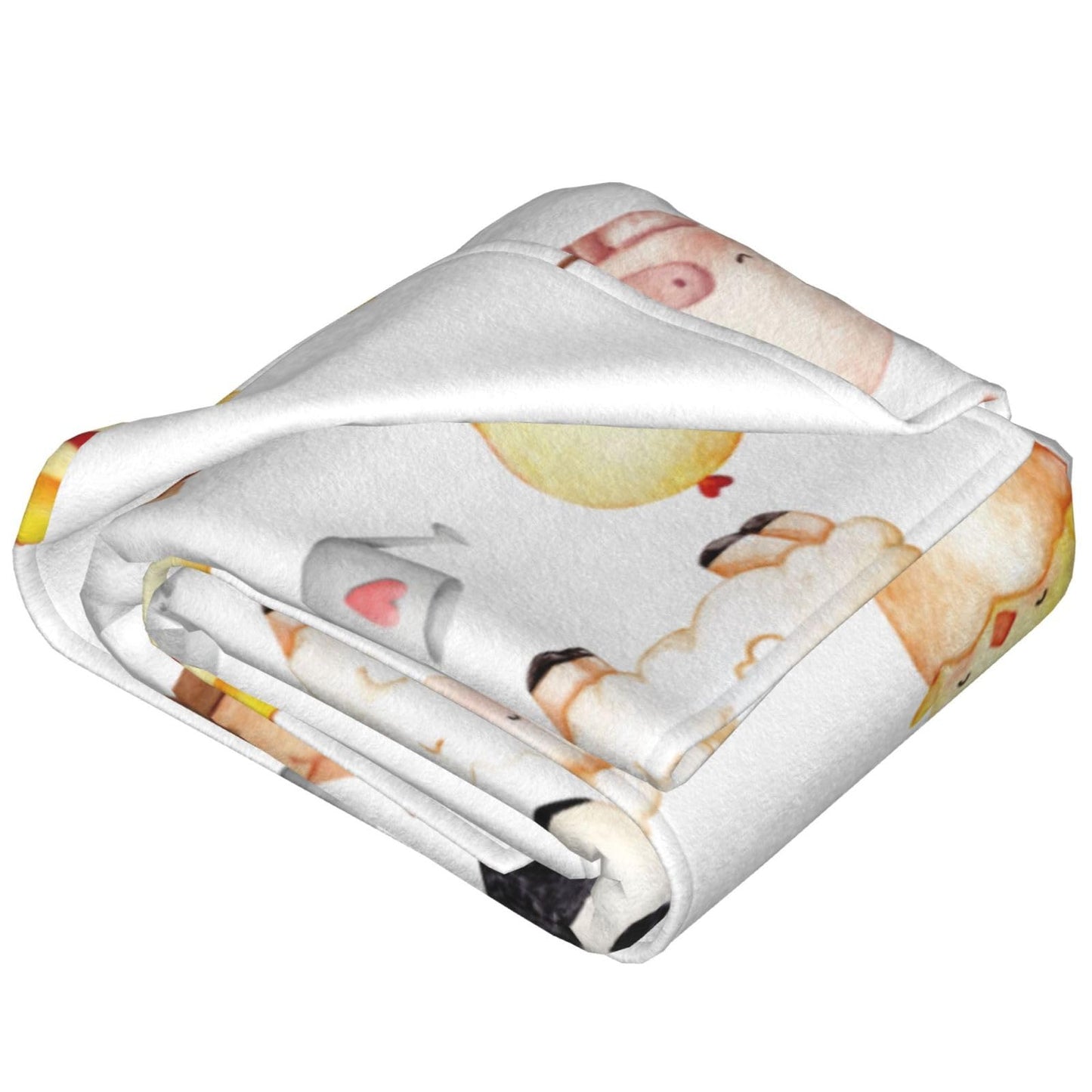 Farm Animal Throw Blanket Cozy Fluffy Plush Blanket Soft Flannel Throw Blanket for Kids Men Women Gift Sofa Bed Couch 50"x40" Christmas