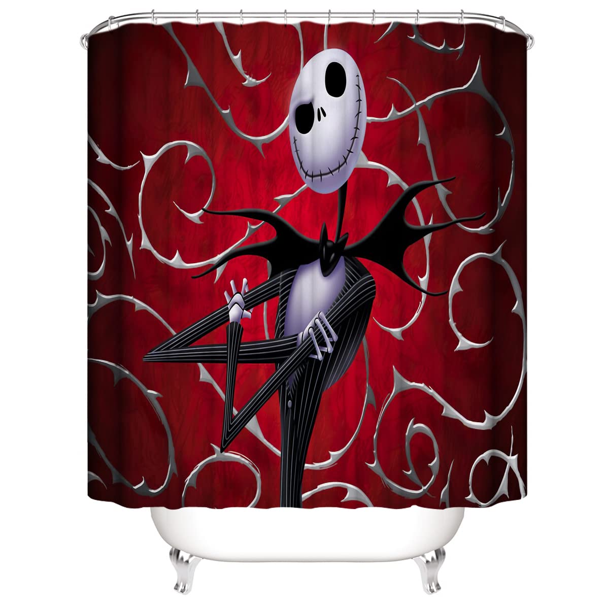 DDS-DUDES Christmas Shower Curtain Sets Kids Bathroom Halloween Decor with 12 Curtain Hooks for Bathroom, Waterproof Fabric 71 x 71 inch (D12)