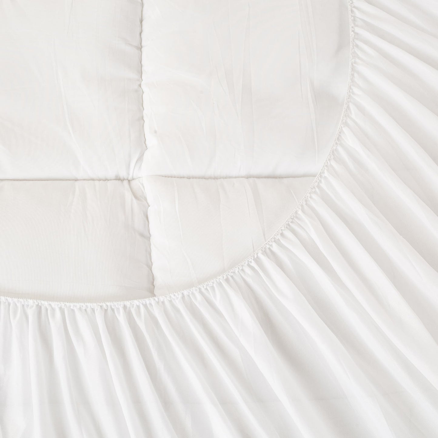 Treaton, Mattress Pad, Cooling Cotton Pillow Top Cover Quilted Elastic Fitted Protector, Breathable Fluffy Soft Topper with 18-Inch Deep Pocket, Twin, White