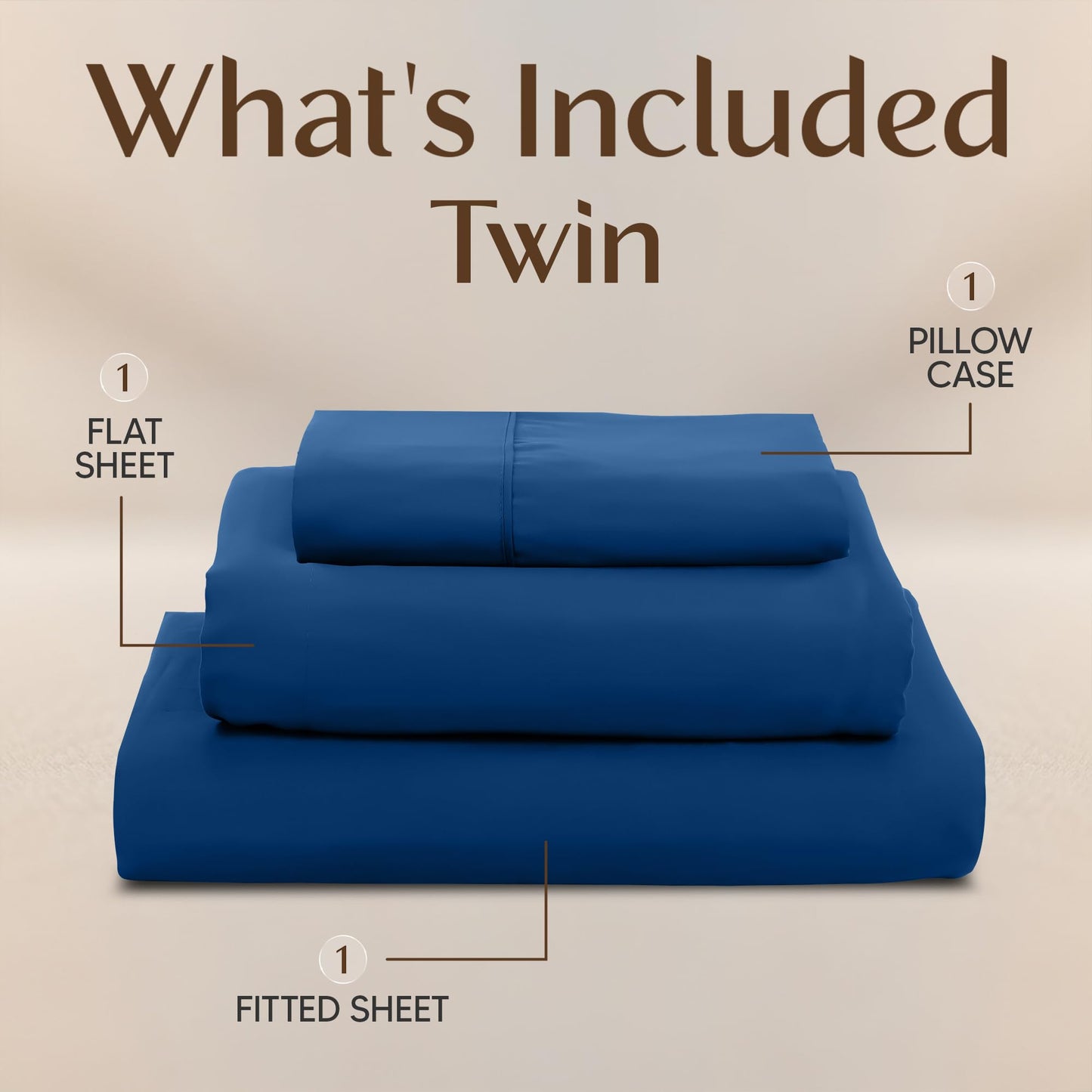 Utopia Bedding Twin Sheet Set – 3 Piece Bed Sheets for Twin Size Bed, Soft and Breathable Microfiber, Includes 1 Fitted Sheet, 1 Flat Sheet and 1 Pillowcase – Oeko Tex (Dusk Blue)