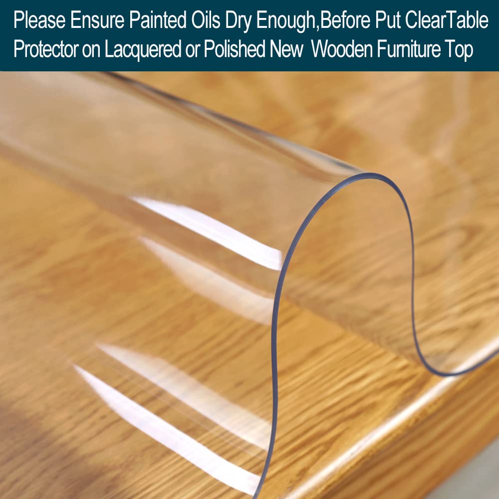 14x24 in Office Desk Blotter Mat Clear Plastic Table Protector Cover Pad PVC Transparent Topper Surface Proection Pad Anti Scratch Table Mat Glass Dinner End Waterproof Easy Clean