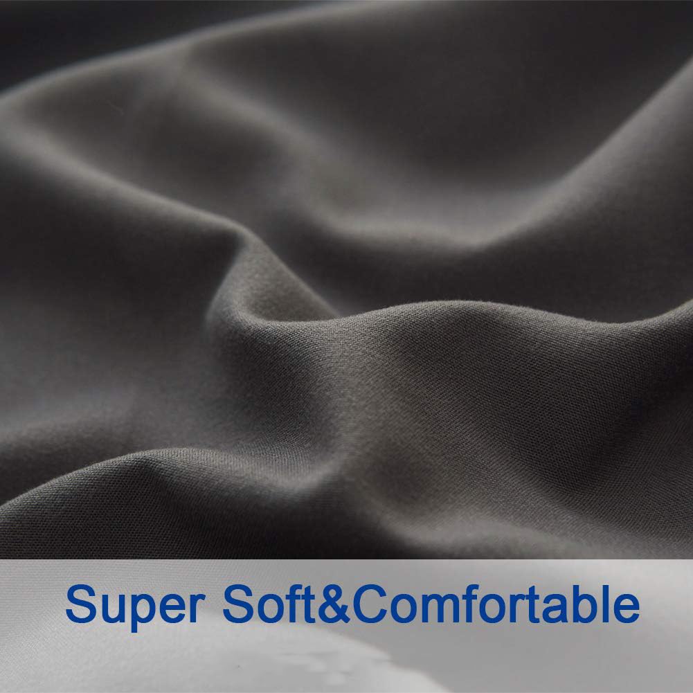 SONORO KATE Bed Sheet Set Super Soft Microfiber 1800 Series Luxury Egyptian Sheets 16-Inch Deep Pocket Wrinkle and Hypoallergenic-4 Piece(Queen Dark Grey)
