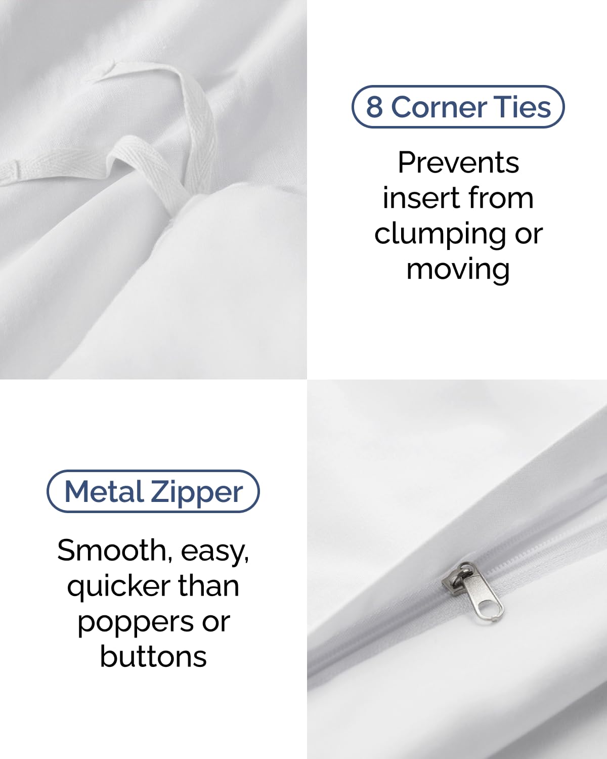 Duvet Cover Twin/Twin XL Size Set - Extra Soft Twin/Twin XL Duvet Cover 68" x 90" with 1 Pillow Sham for Women, Men, Kids & Teens - Comfy, Easy-Care & Fade Free with Zipper Closures and Ties (White)