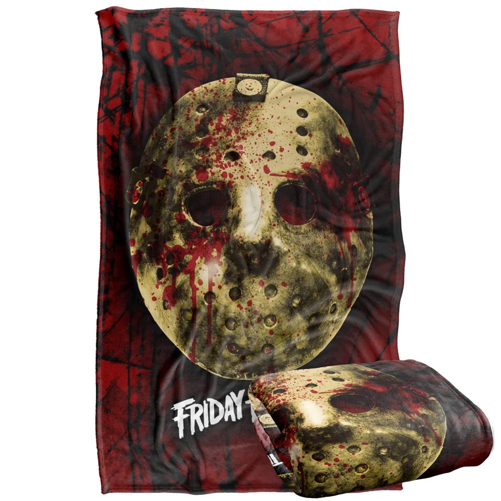 Friday The 13th Blanket, 36"x58", Bloody Mask, Silky Touch Super Soft Throw Blanket
