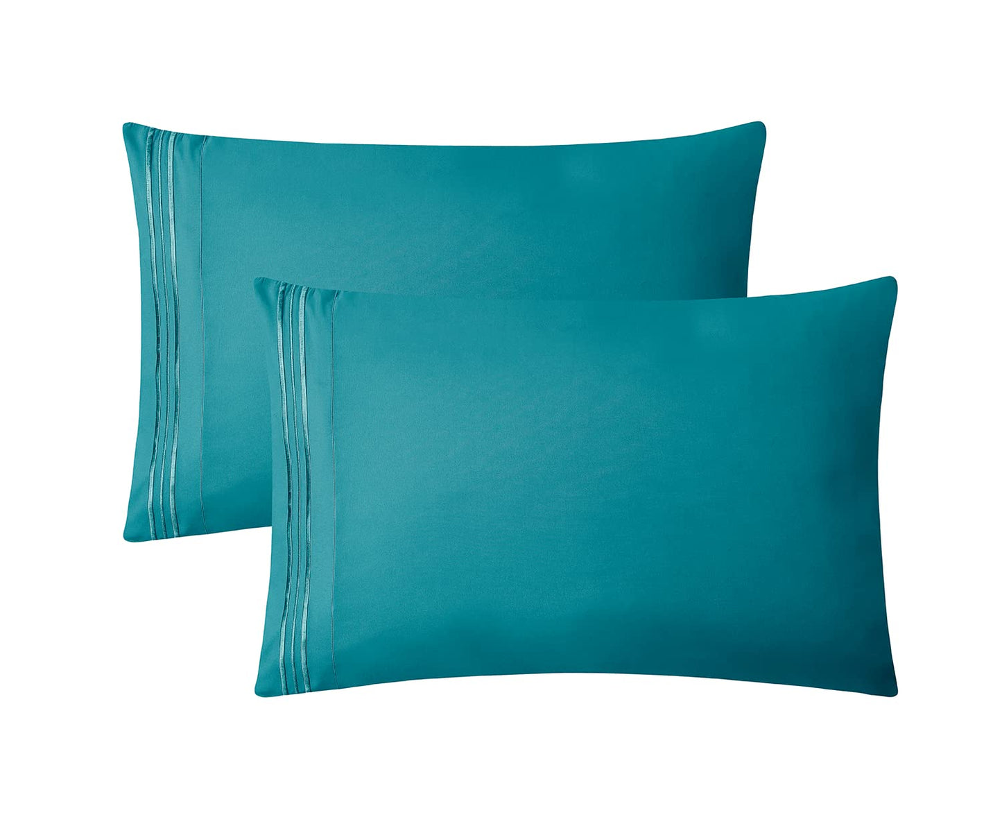 Clara Clark Bed Sheets, Premier 1800 Series 4 Piece Bed Sheet Set, Deep Pocket, Wrinkle, Fade, Stain Resistant, Luxury Soft Bedding Sheets & Pillowcases, Queen, Teal