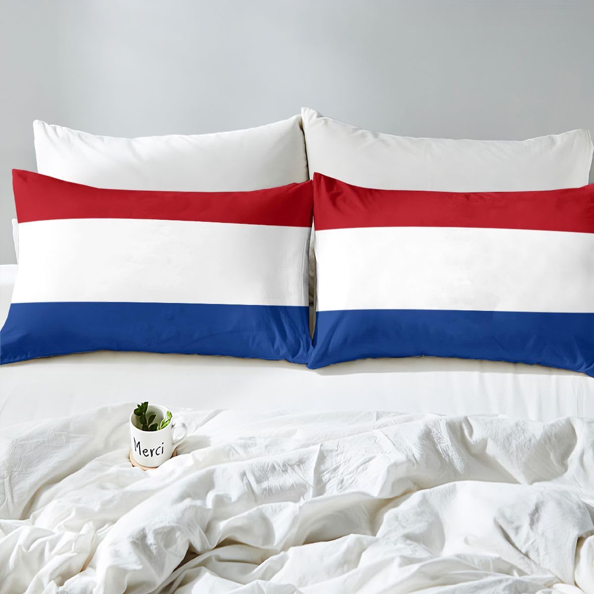 Feelyou Dutch Flag Duvet Cover Full Size Netherlands Comforter Cover for Boys Girls International Flag Bedding Set 3Pcs Soccer Sports Game Room Decor