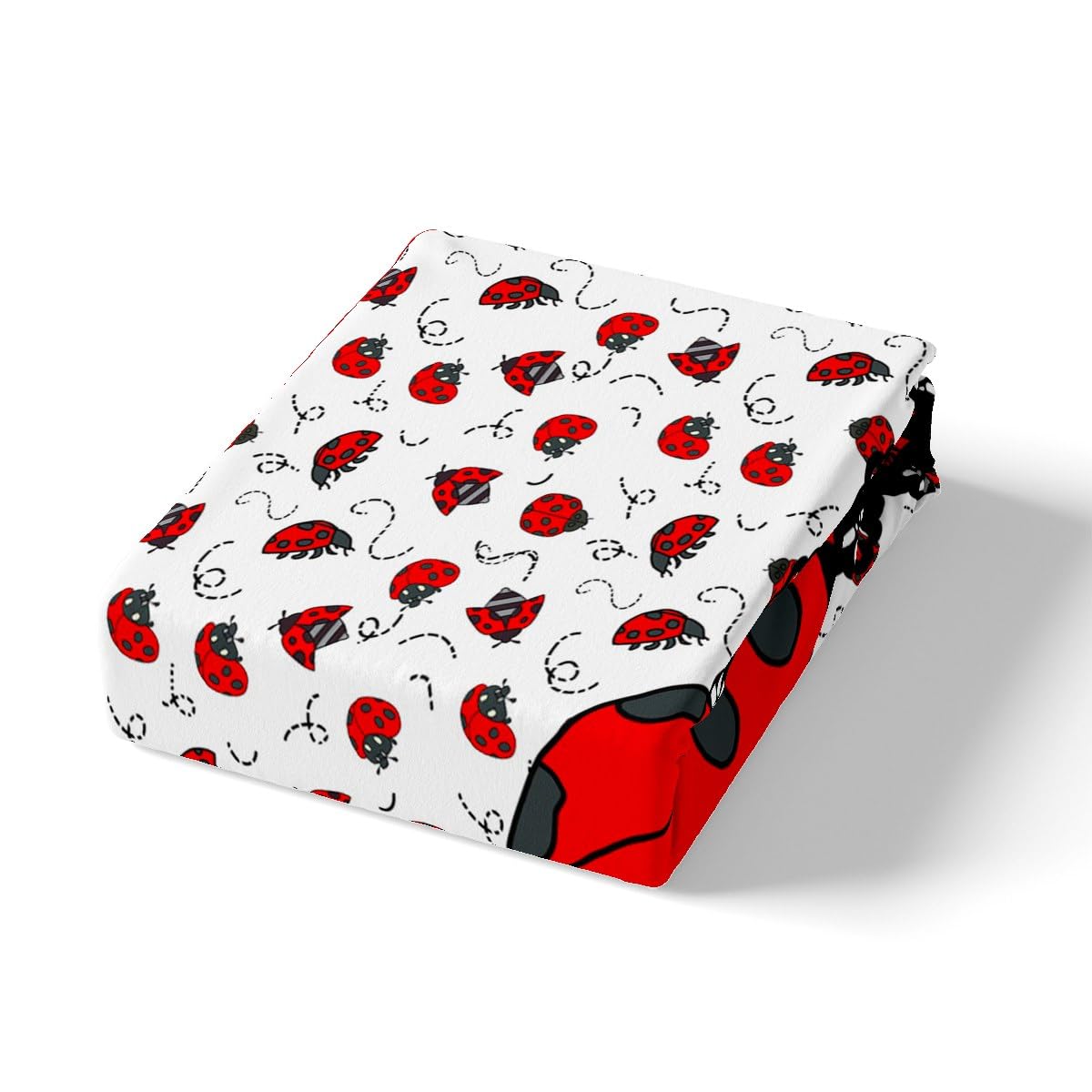 Cute Ladybugs Duvet Cover Set King Size,Red Black Entomology Dots Bedding Set 3pcs for Kids Girls Women Room Decor,Cartoon Animals Comforter Cover Vivid Natural Quilt Cover,2 Pillowcases