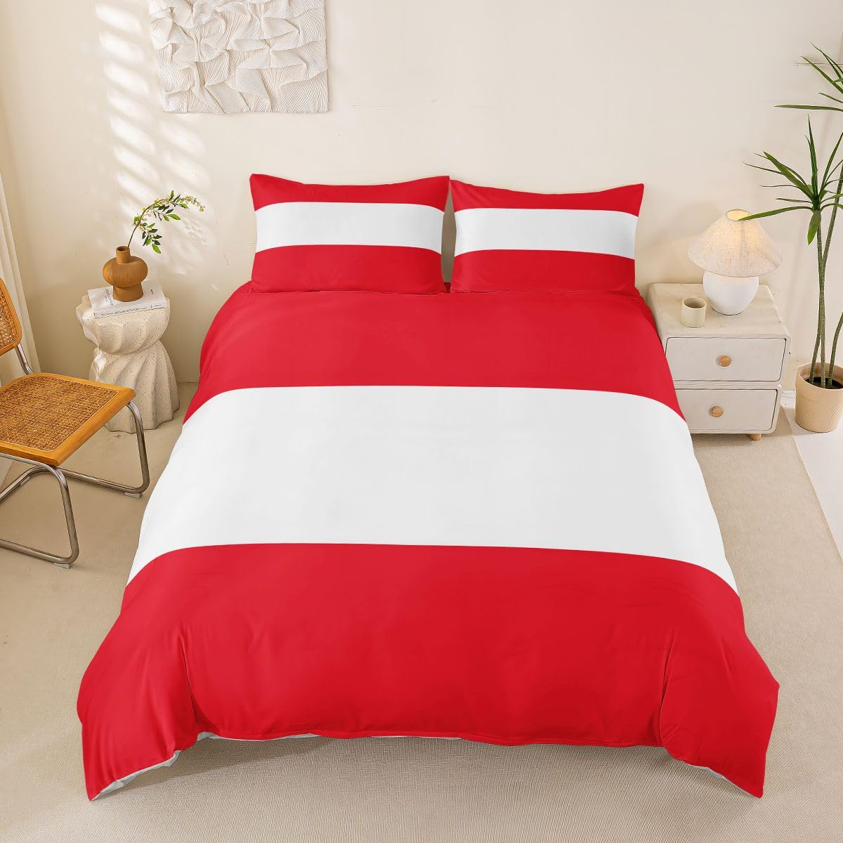 Feelyou Austrian Flag Duvet Cover Full Size Austria Bedding Set for Boys Girls World Countries Comforter Cover International Flag Bedroom Decor 3Pcs