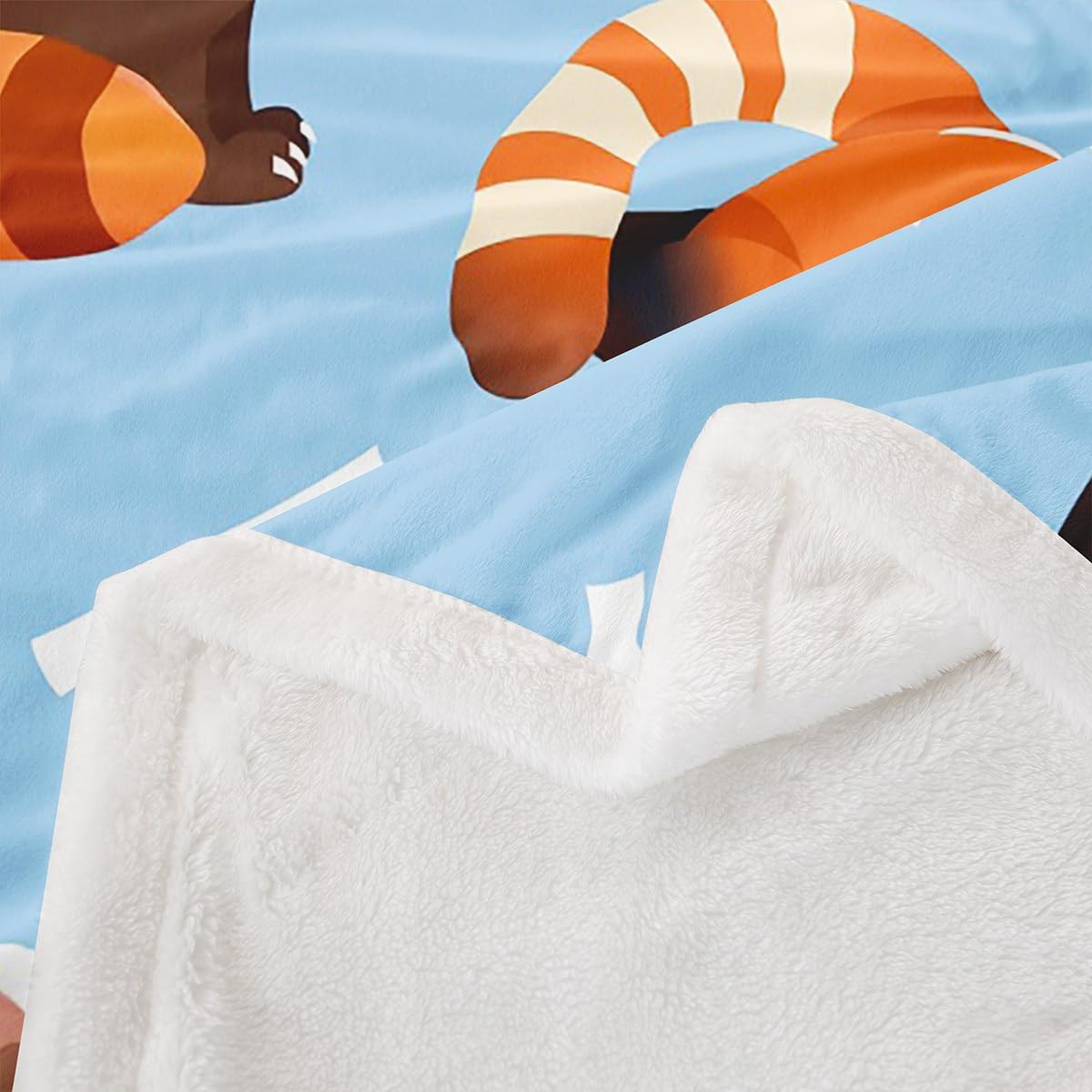 Feelyou Red Panda Fuzzy Throw Blanket Cute Animal Pattern Blanket for Kids Boys Girls Cartoon Panda Printed Fleece Blankets Wildlife Style Plush Blankets 50" x 60"