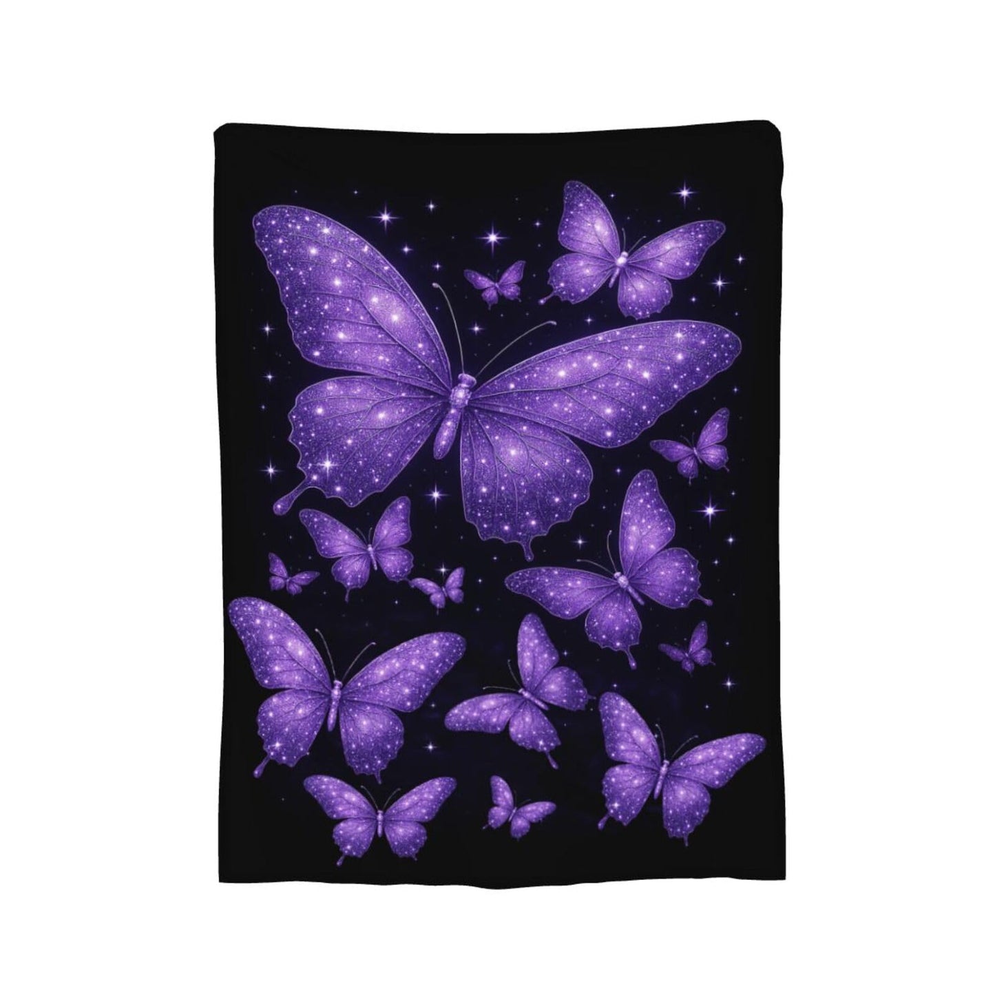 Butterfly Blanket for Women Beautiful Purple Butterflies Fleece Blanket Soft Cozy Fuzzy Plush Warm Stuff Animal Bedding Blankets Gifts for Girls Boys Kids Adult Men 40"X50"
