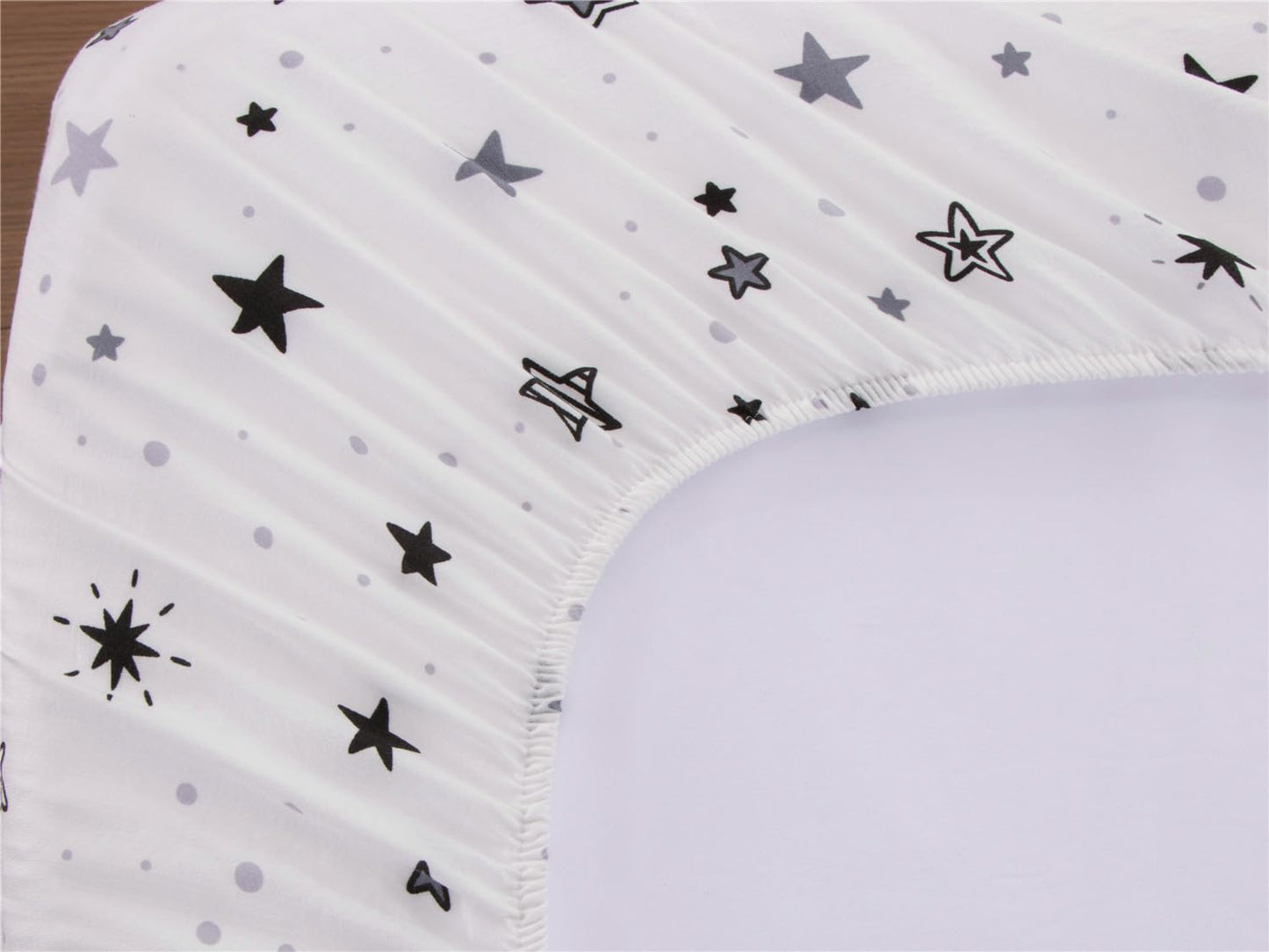 NTBED Star Printed Zipper Bedding Sets Twin for Kids Boys Lightweight Microfiber Black White Comforter Set with Fitted Sheet Pillow Covers