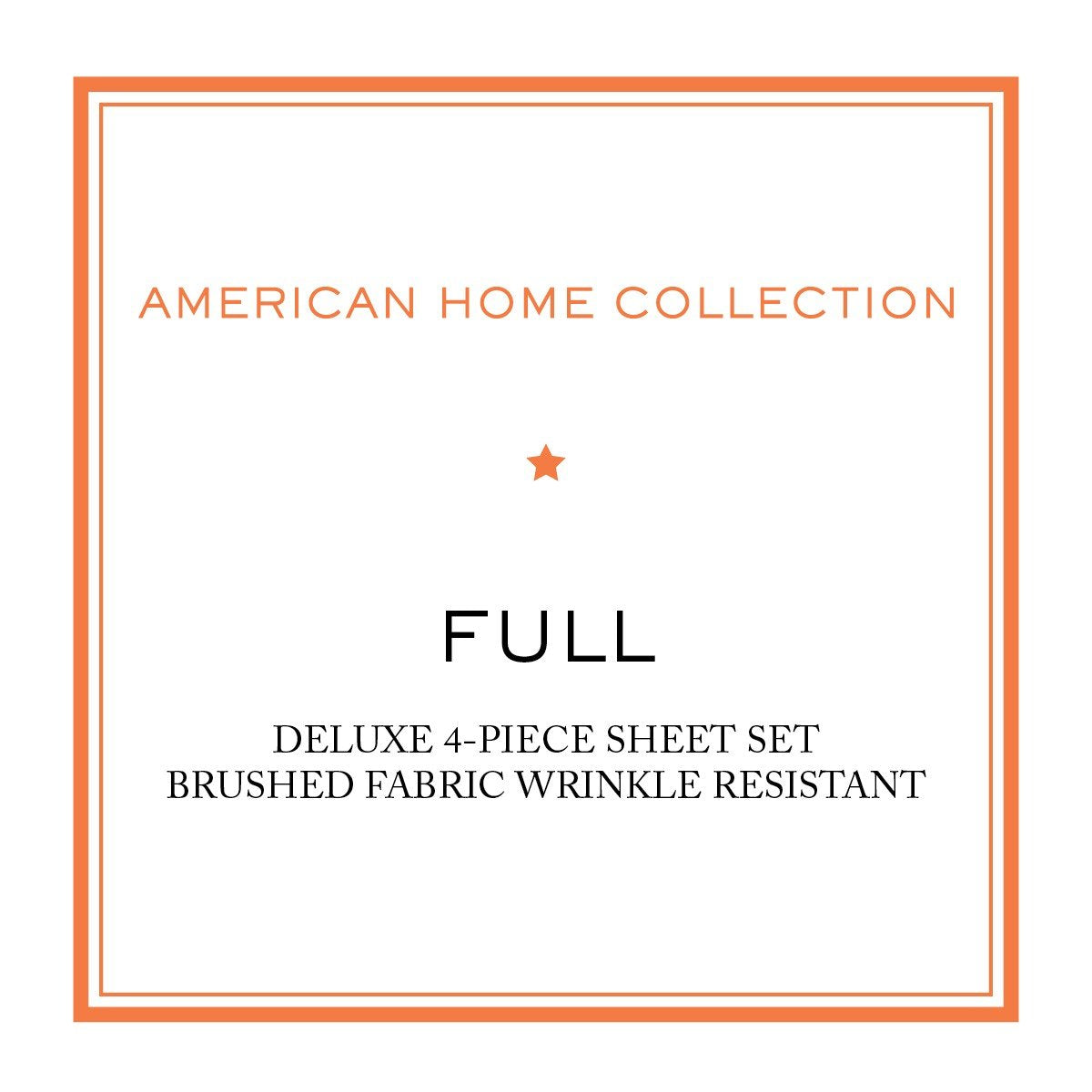 American Home Collection Full Size Sheet Set - Ultra-Soft Microfiber 15-Inch Deep Pocket - Wrinkle Free and Fade Resistant (Peach)
