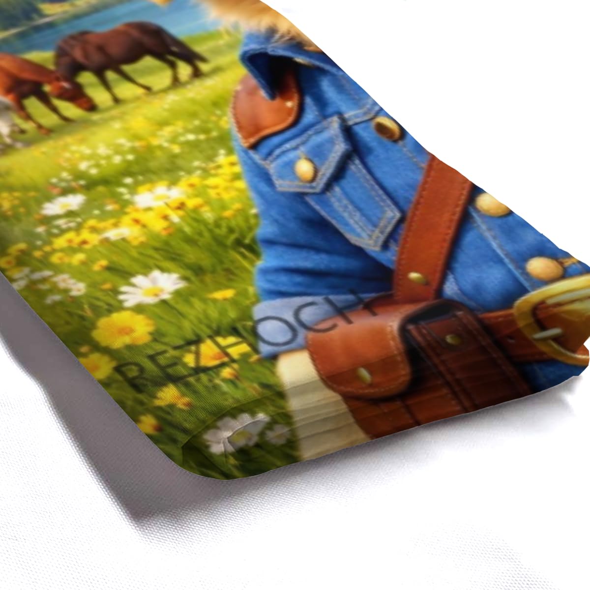 REZHOCH Western Dog Shower Curtain 72x72Inch,Funny Cowboy Golden Retriever Sunglasses Rustic Mountain Lake,Farm Country Animals Meadow,Waterproof Fabric Home Farmhouse Bathroom Decor