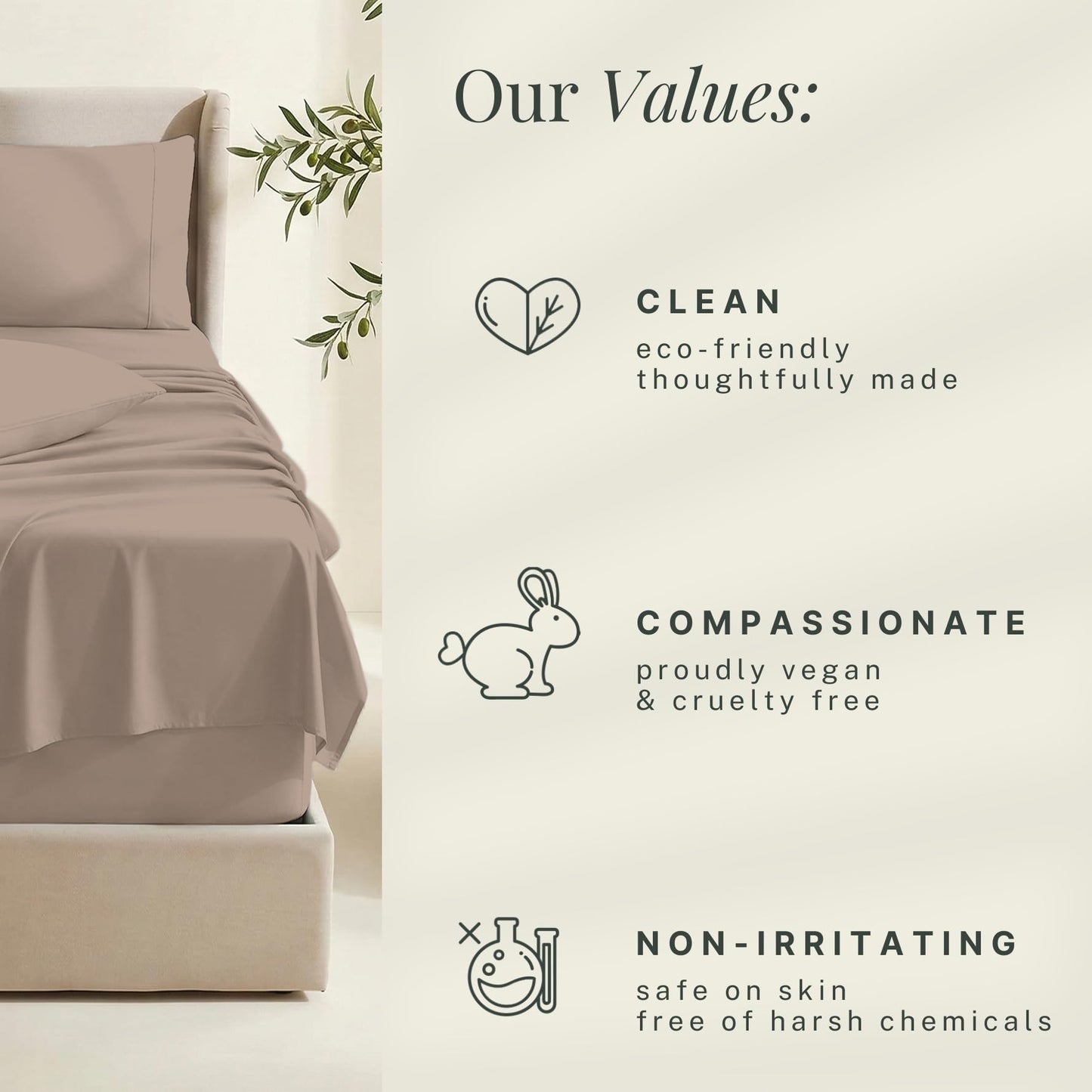 Hearth & Harbor Extra Deep Pocket Queen Sheets Sets - Fits Mattress 18-24 Inches Deep - Extra Deep Pocket Sheets - 6 Piece Queen Size - Taupe