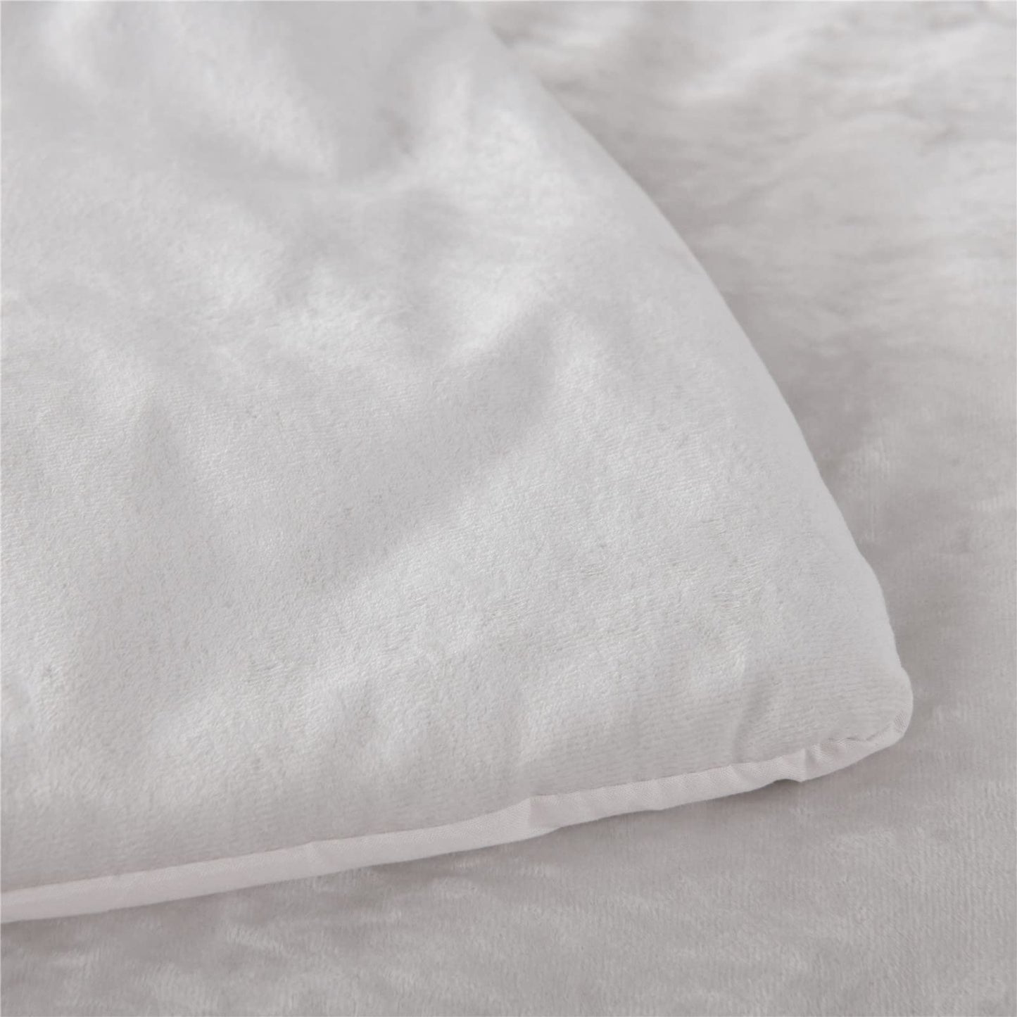 Sunshine Nicole Distressed Velvet Comforter Set, Distressed Velvet Face and Brushed Solid Microfiber Reverse, with Light Weight Soft Poly Fill, 5 Pieces Light Ivory, King