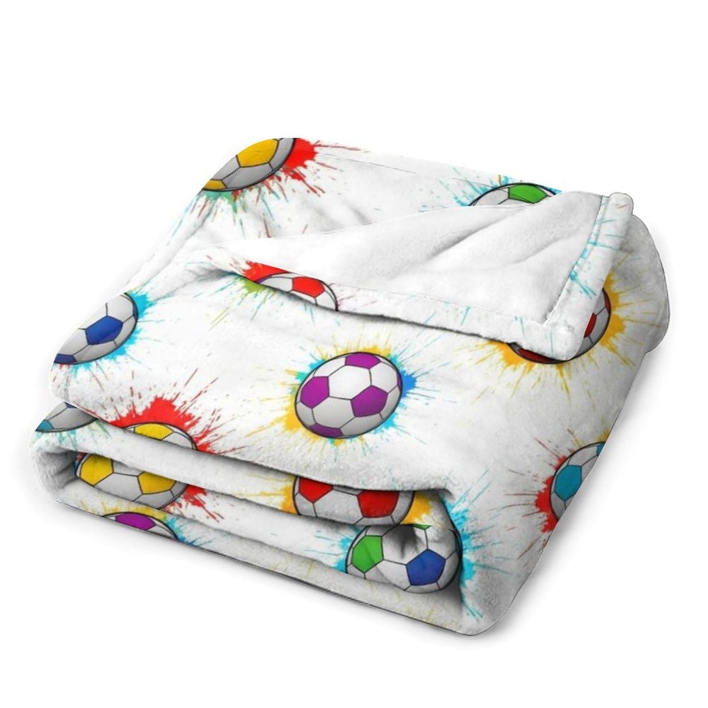Soft Throw Blanket Cozy Warm Blanket for Bed, Sofa and Couch, Fashion Home Decor Bedspread Compatible with Soccer Splash