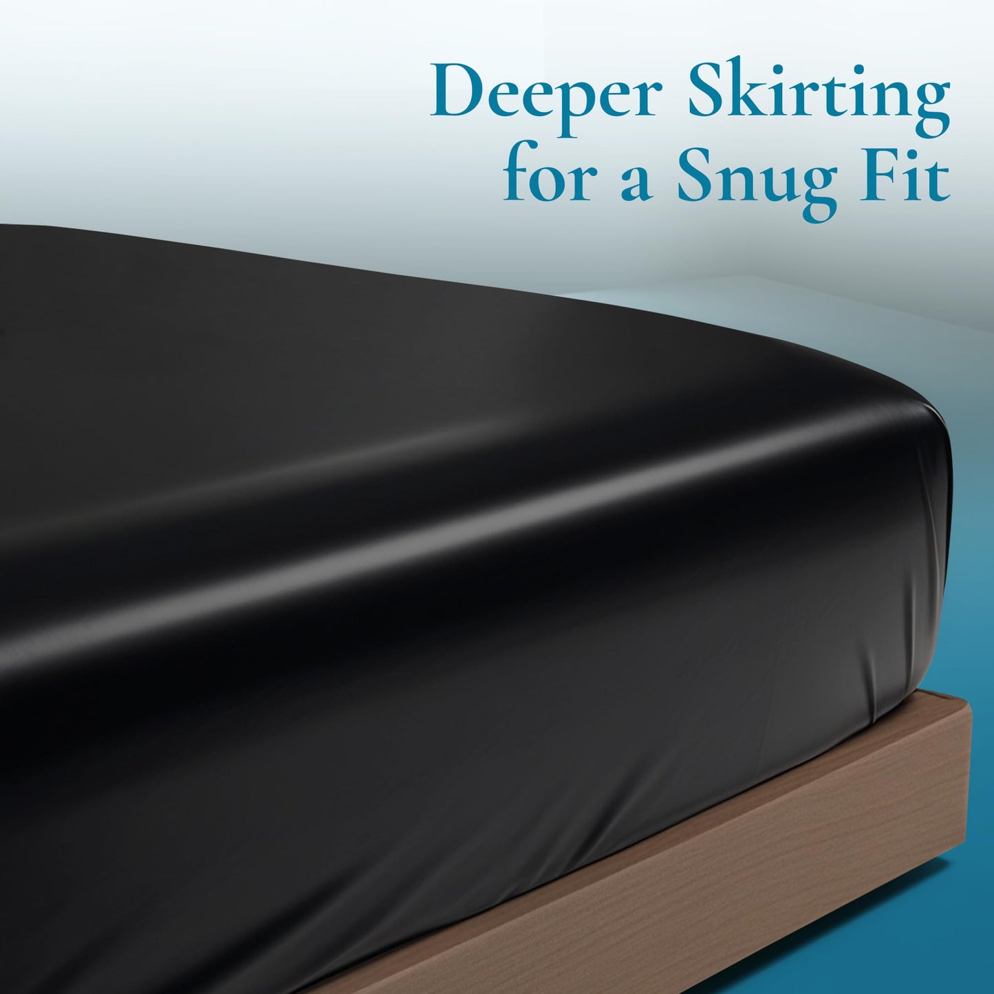Vinyl Waterproof Fitted Sheet, California King 72 x 84 inches, 15.75" Deep Pocket, Phthalate-Free Black Wipe-Clean Mattress Protector with Side Pocket & Repair Kit, for Massage Oil & Silicone