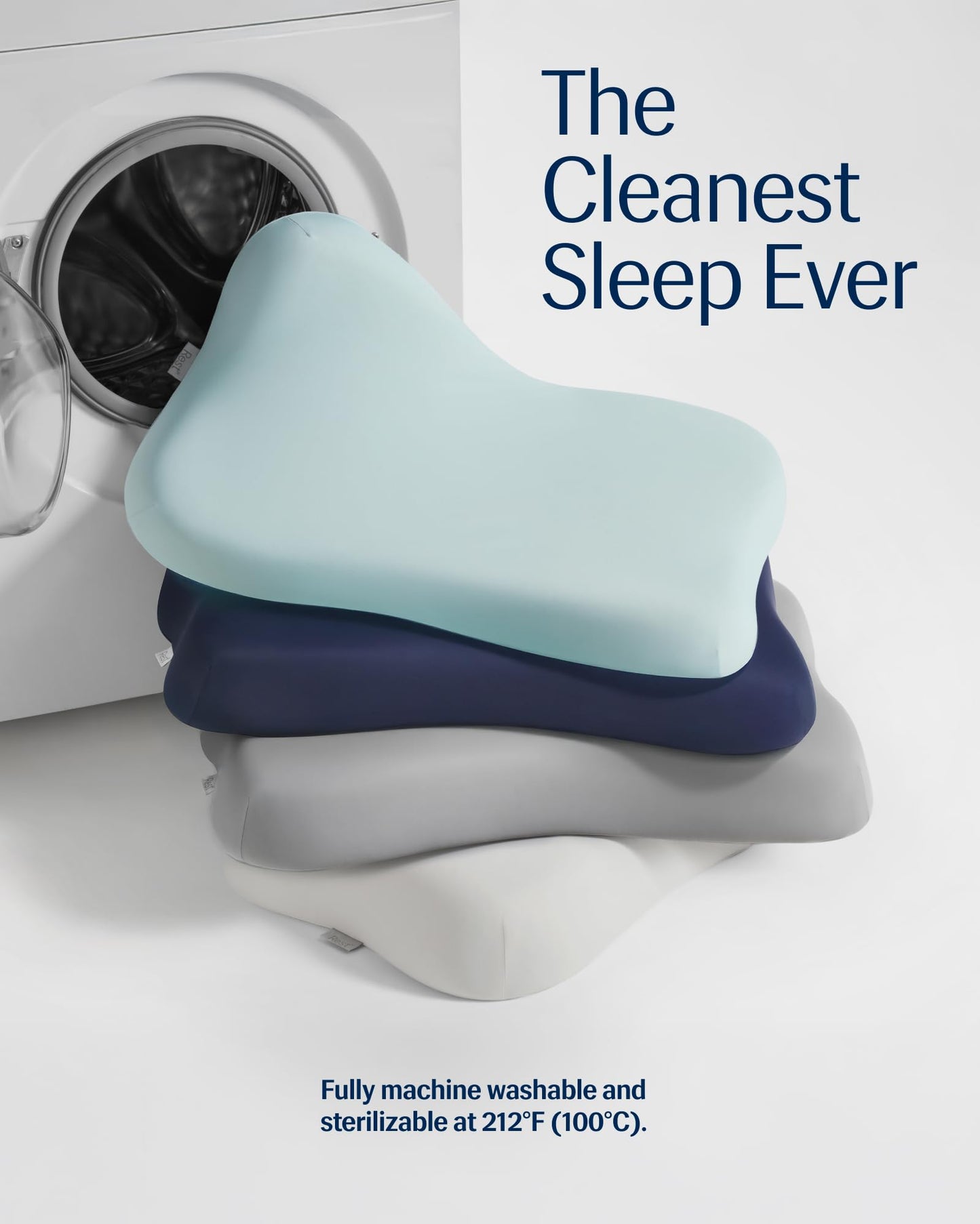 REST® Evercool® Cooling Pillow, Instant Cool-to-Touch Shell Fabric & Breathable Silicone Sponge Core for All-Night Temperature Regulation & Ergonomic Support, Medium Height, Light Blue