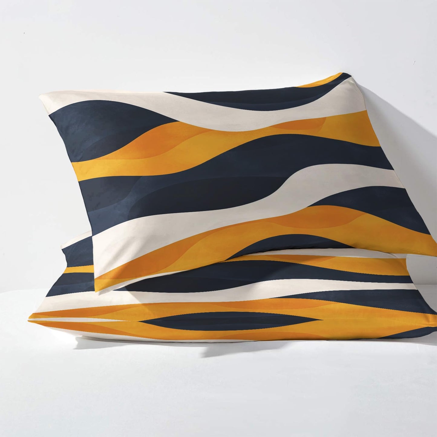 Striped Sheets California King Size, Abstract Bed Sheets, Patterned Bedding Sheets & Pillowcases 4 Piece Set - Soft Microfiber Deep Pocket Fitted Sheet & Flat Sheet & 2 Pillow Cases M&-A288