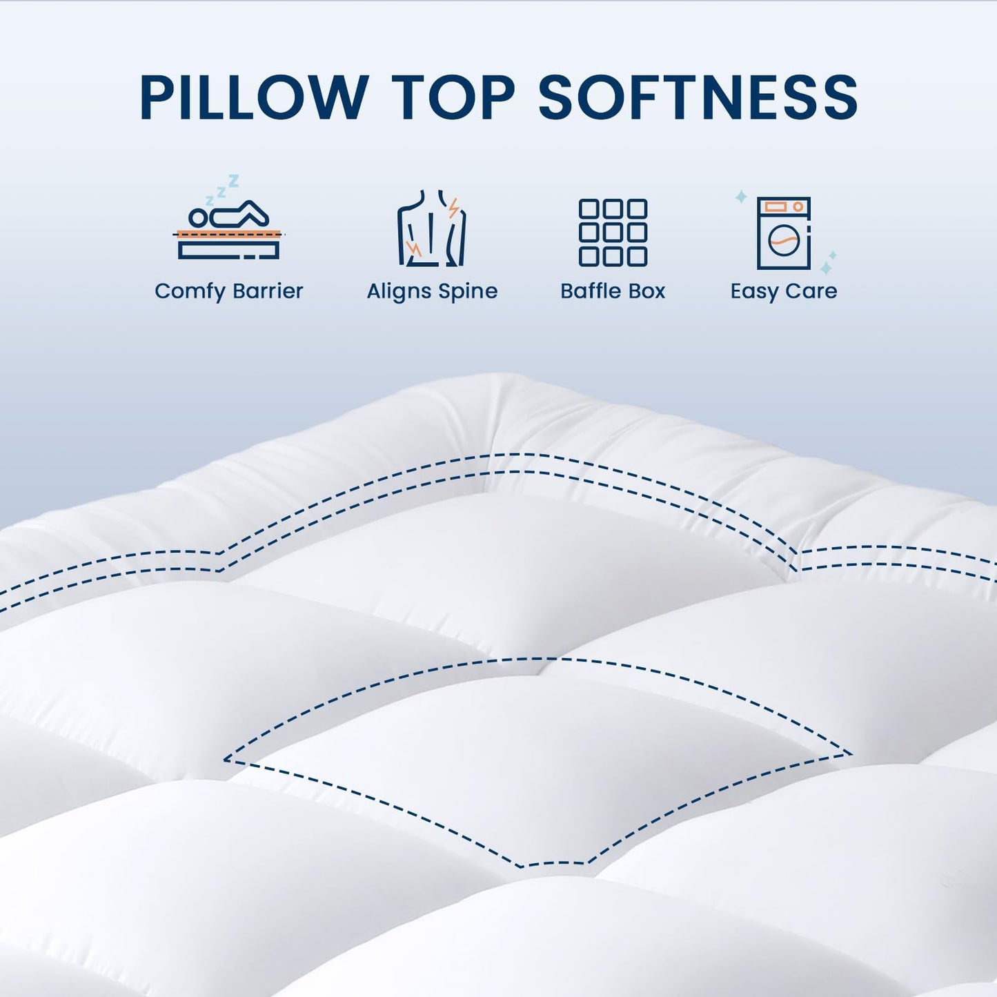 YUGYVOB Queen Size Mattress Topper Extra Thick, Cooling, and Breathable Mattress Pad 8-21" Deep Pocket Soft Down Alternative Fill