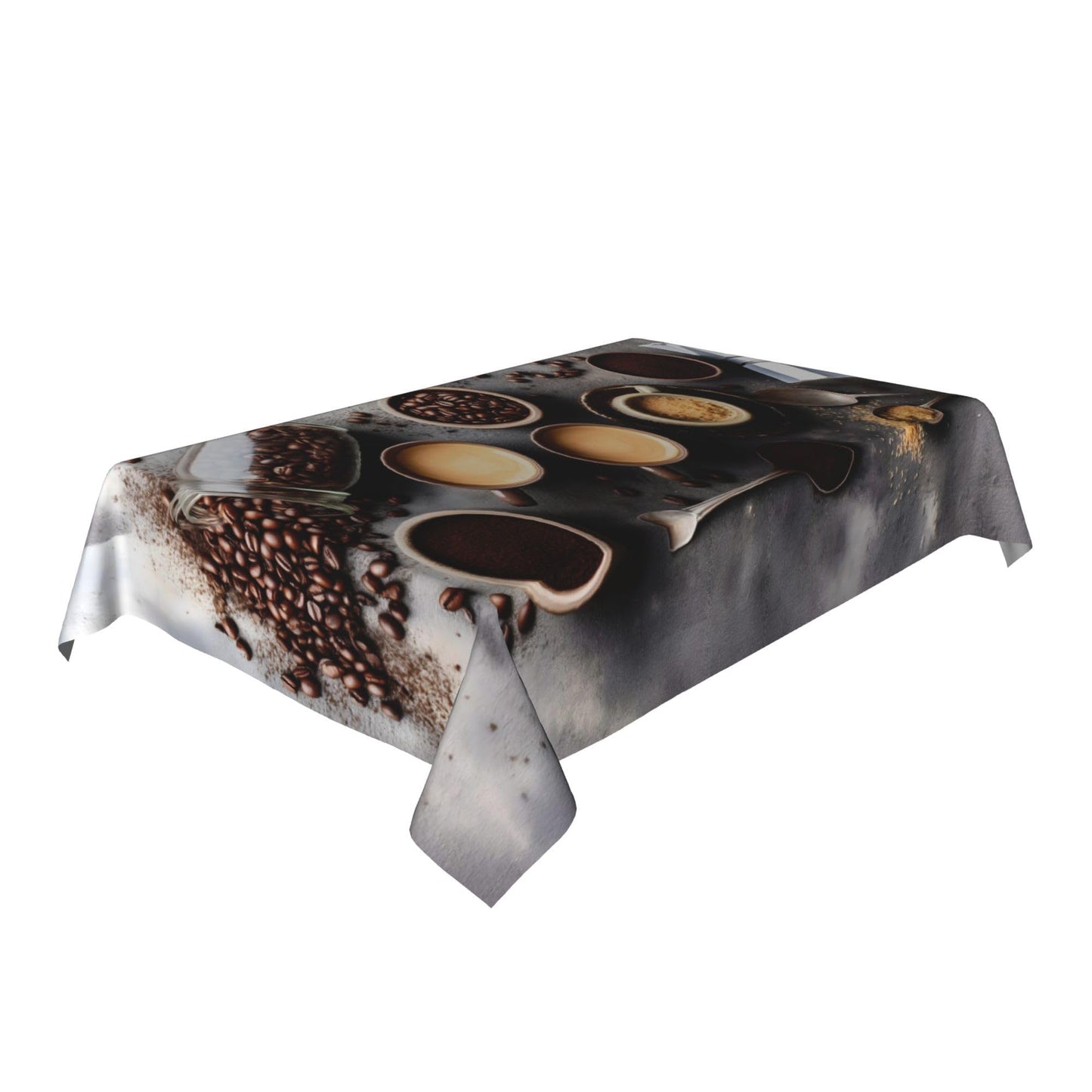 CFERSAN Rectangle Tablecloth, Kitchen Coffee Beans Waterproof Wipeable Plastic Table Cloth Cover Reusable Tablecloths for Rectangle Tables Decorative Tablecloth for Dining Party Camping 60 * 86in